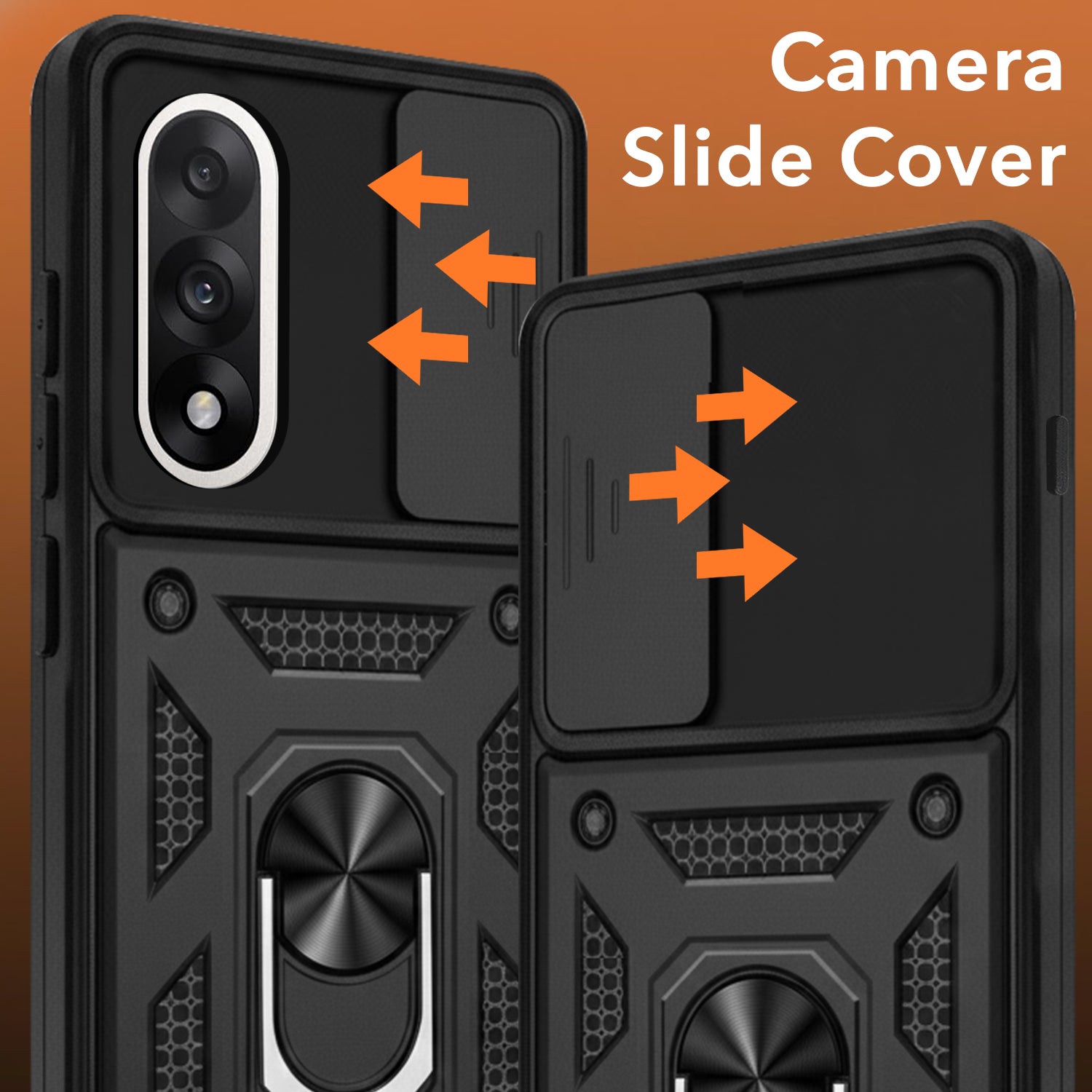 For Oneplus Nord 5 Back Cover Case (Sliding Shutter Camera Protection | Polycarbonate |Ring Holder Kickstand)