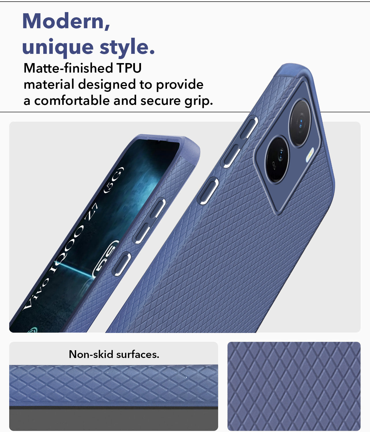 For Vivo IQOO Z7 5G Back Cover Case (Liquid Silicone | Side Grip | Camera Protection)
