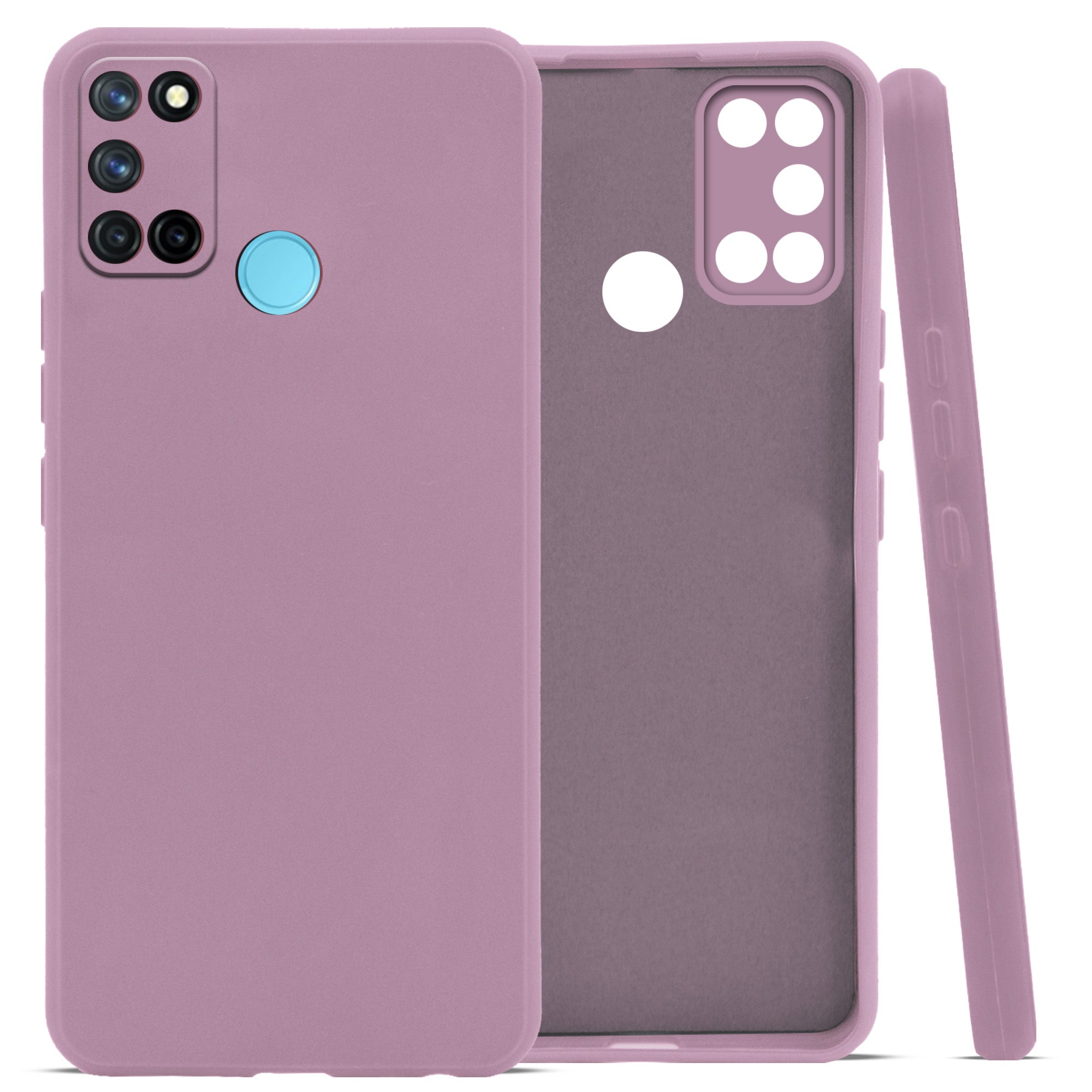 For Realme 7i Back Cover Case ( Matte Finish Silicone with Inside Fiber cloth)