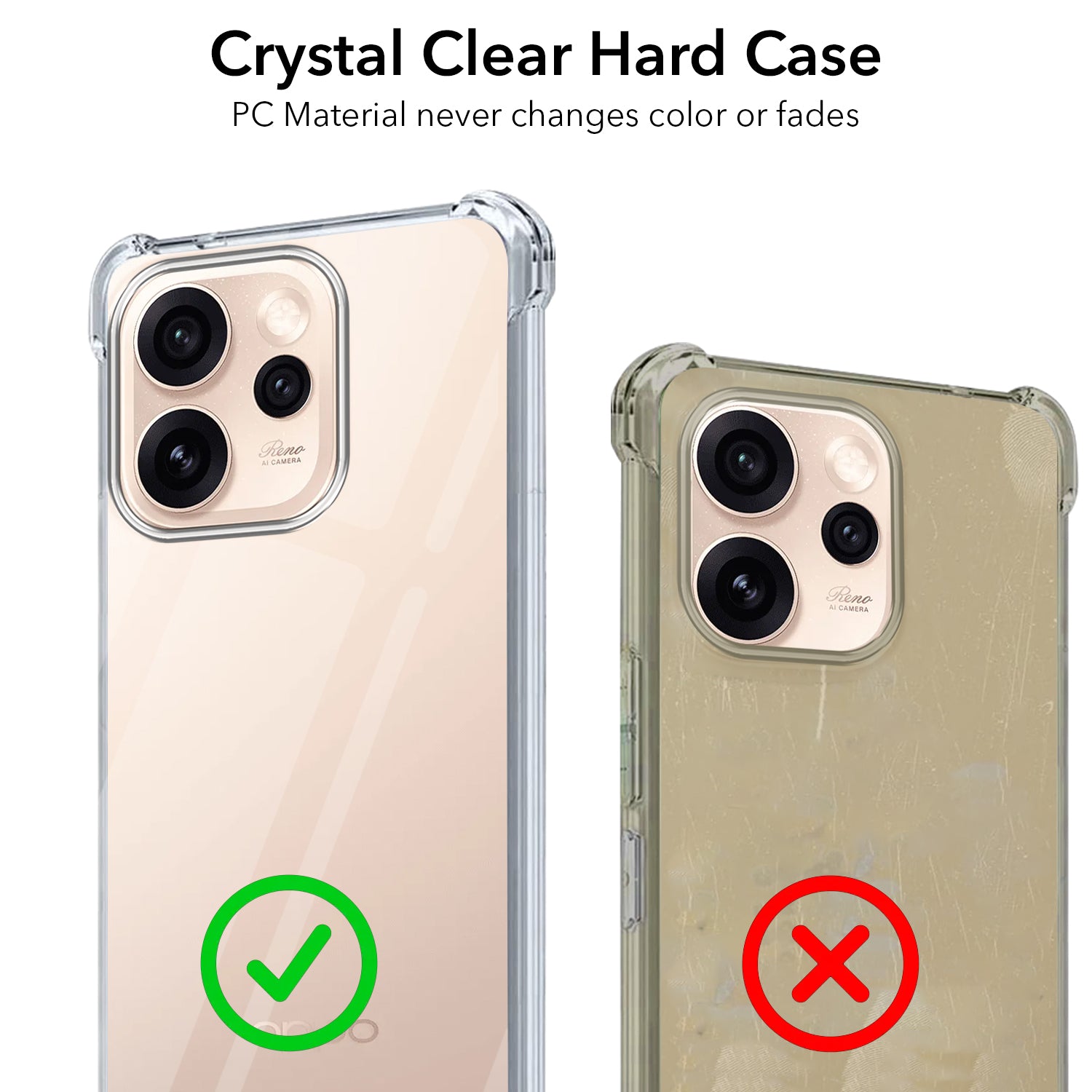 For Oppo Reno15 Pro 5G | Oppo Reno 15 Pro 5G Back Cover Shockproof Crystal-Clear (Drop & Camera Protection | Hard Polycarbonate)