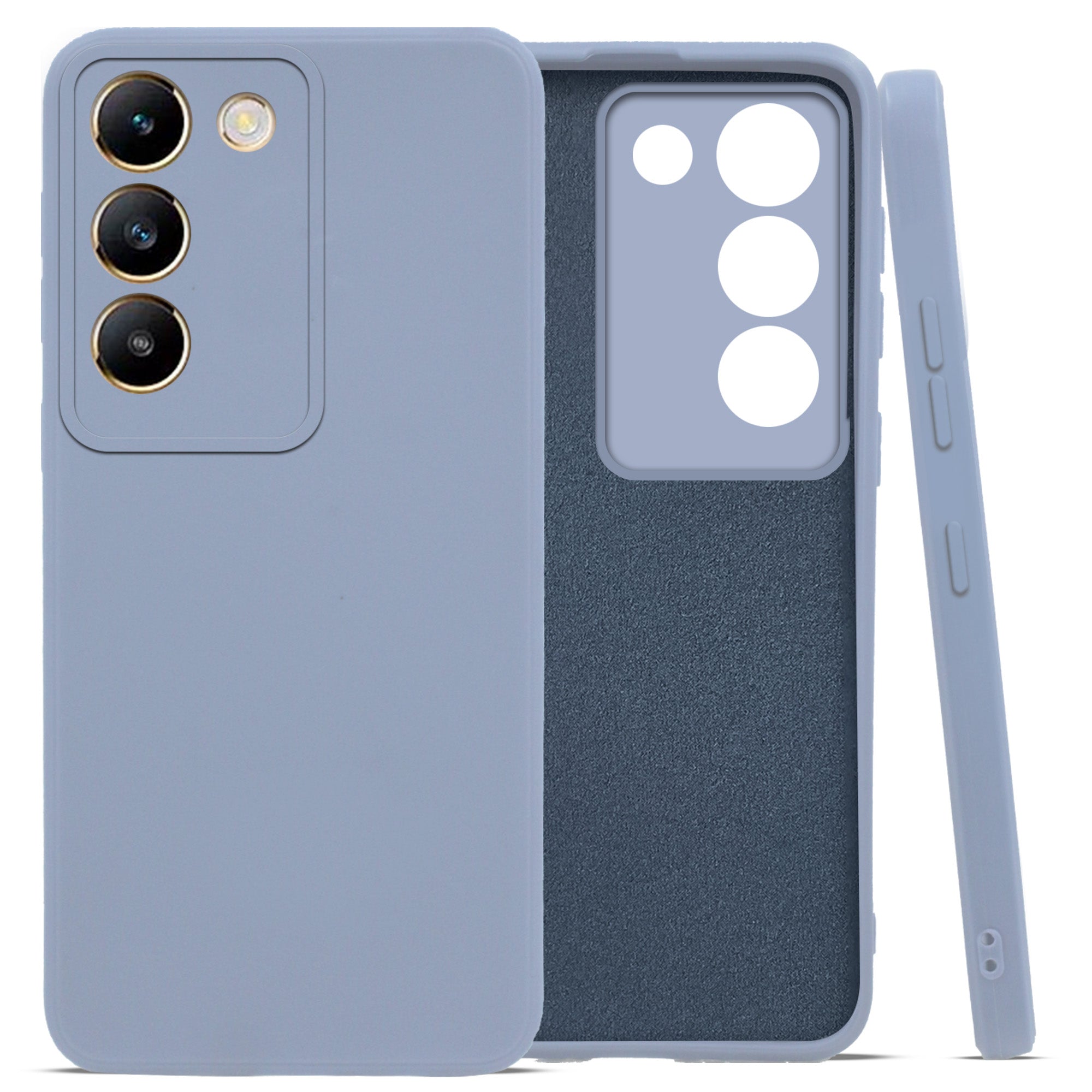 For Vivo Y200e Back Cover Case (Matte Finish Silicone with Inside Fiber Cloth)