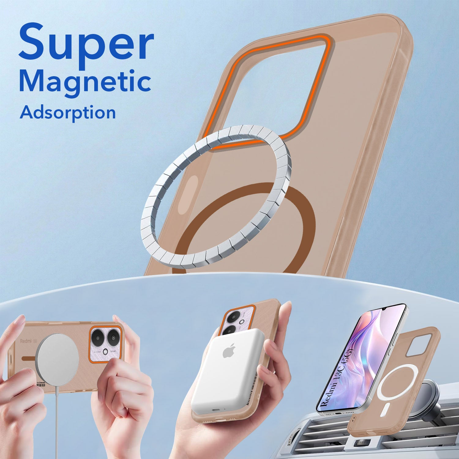 For Xiaomi Redmi 13C 5G Back Cover Case (Soft Touch | Camera Bump Protection | MagSafe Compatible | Matte Finish)