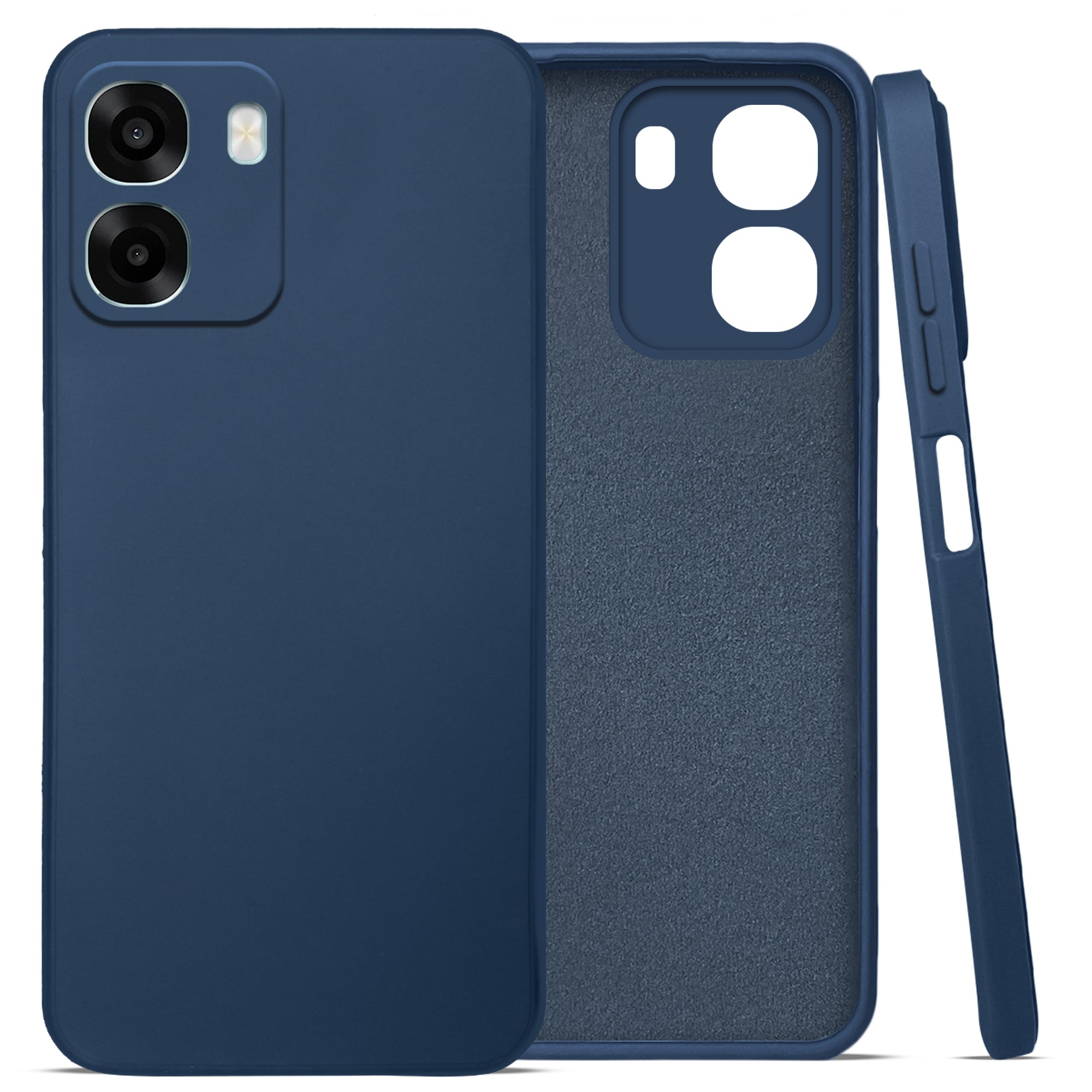 For Oppo K14x 5G Back Cover Case (Matte Finish Silicone with Inside Fiber cloth)