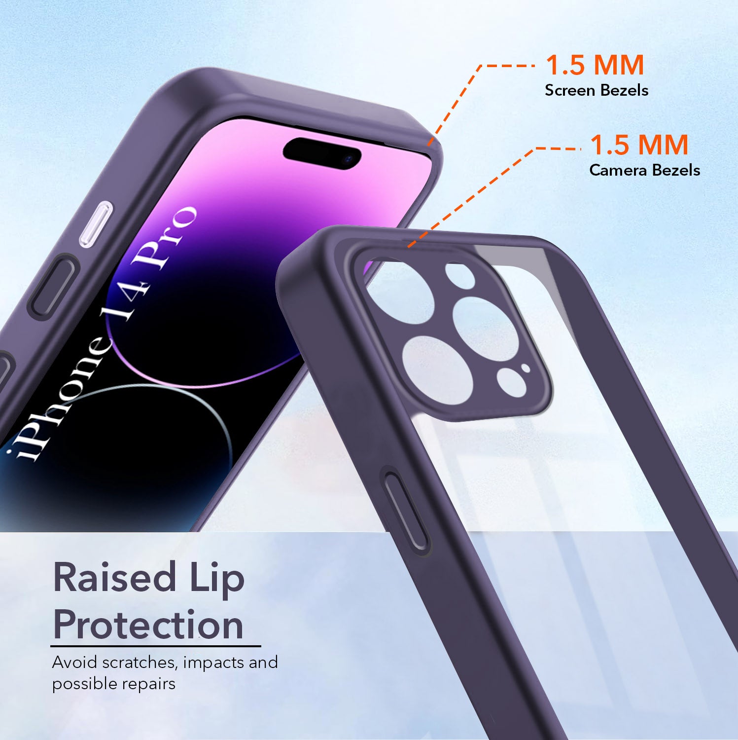 For Apple iPhone 14 Pro Back Cover Case Ultra-Hybrid (Lifetime Anti Yellow | Anti Scratch | Crystal Clear Shockproof)