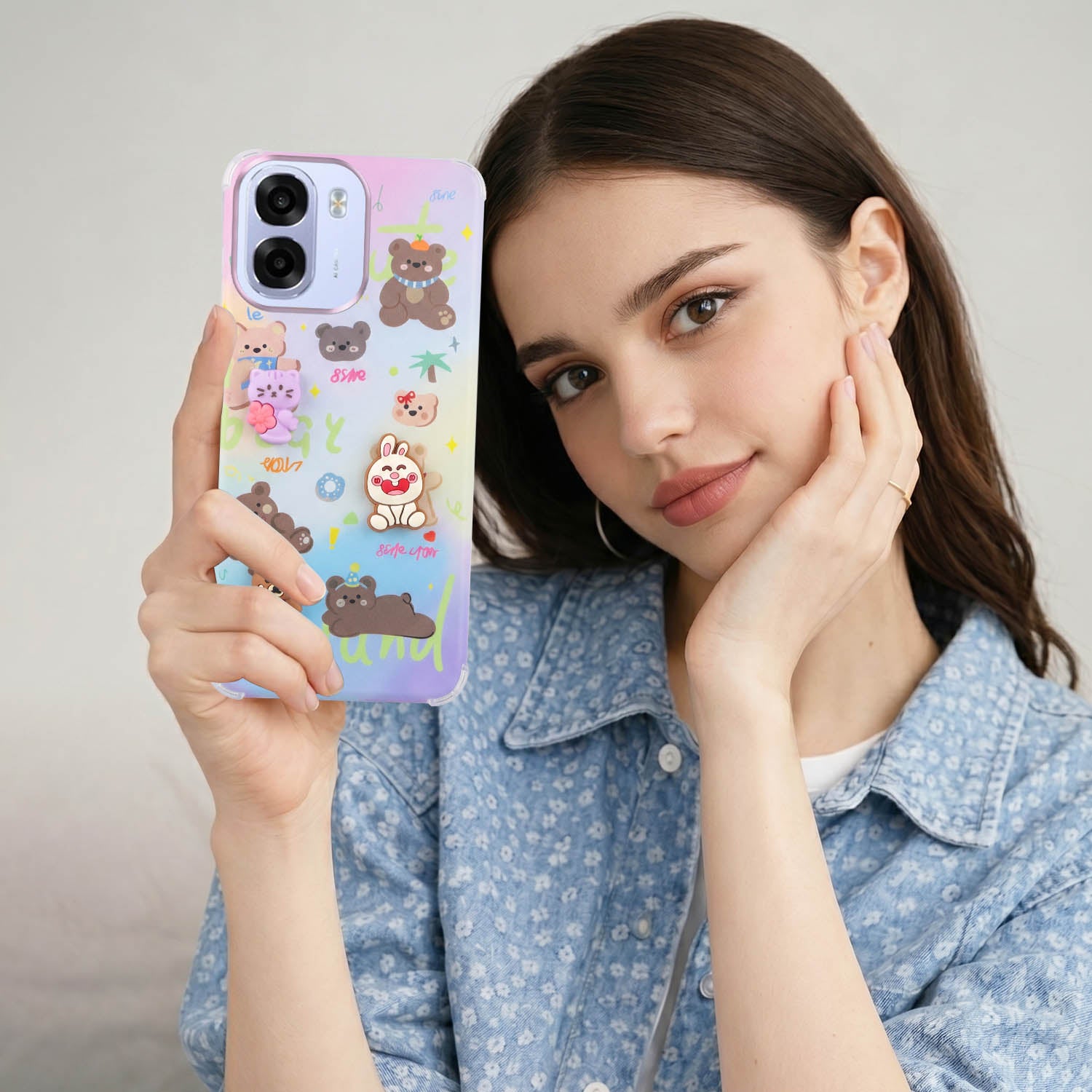 For Oppo K14x 5G Back Cover Case (3D Cute Cartoons | Hard Back Side Soft | Matte Premium Finish | HD Printing)