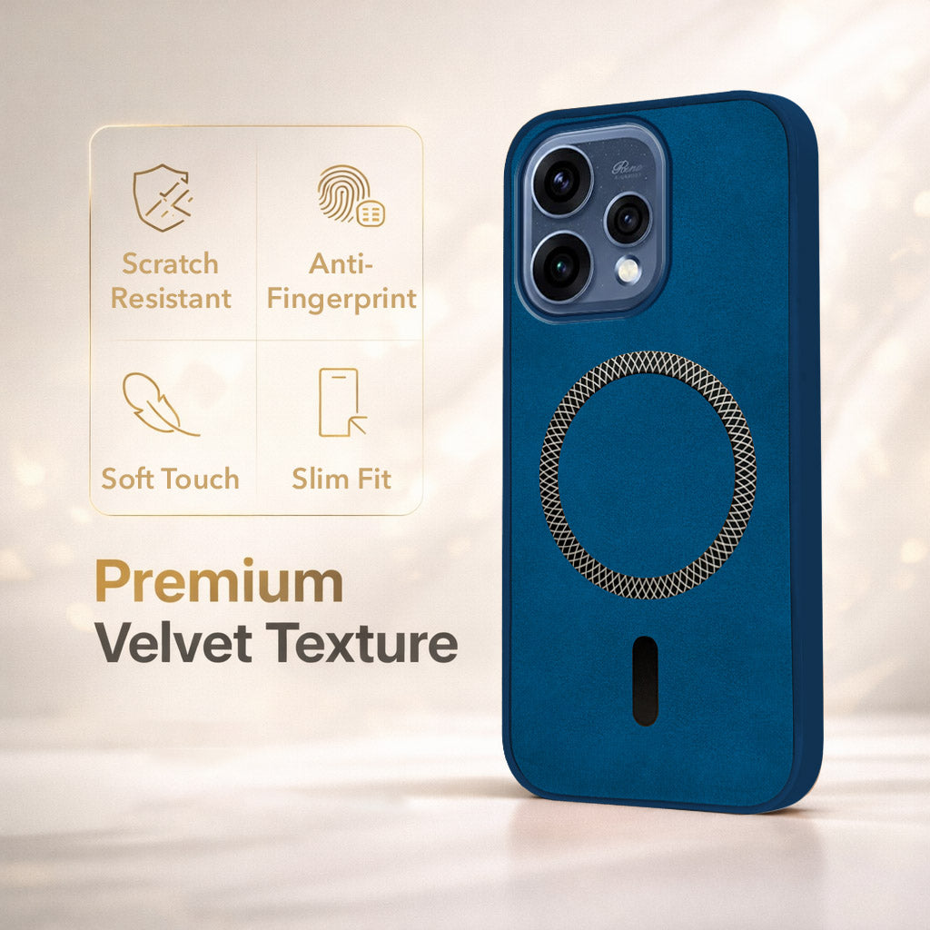 For Oppo Reno15 5G | Oppo Reno 15 5G Back Cover Case Leather Finish (MagSafe Compatible Wireless Charging | Soft Touch | Camera Bump Protection)