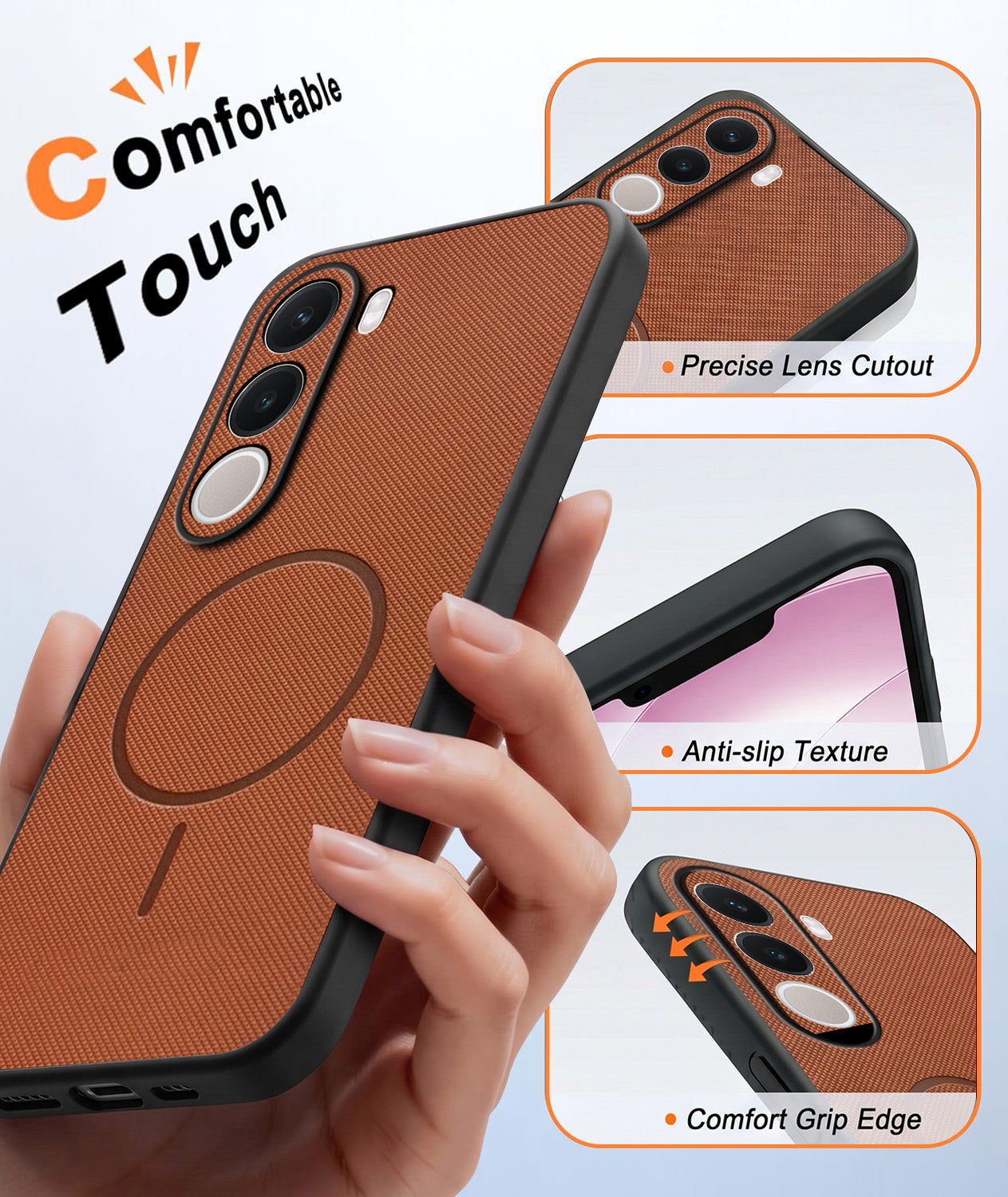 For Realme C100X Back Cover Case PU Leather (Texture Grip Design | Professional Minimalist | Camera Protection | Soft and Flexible)