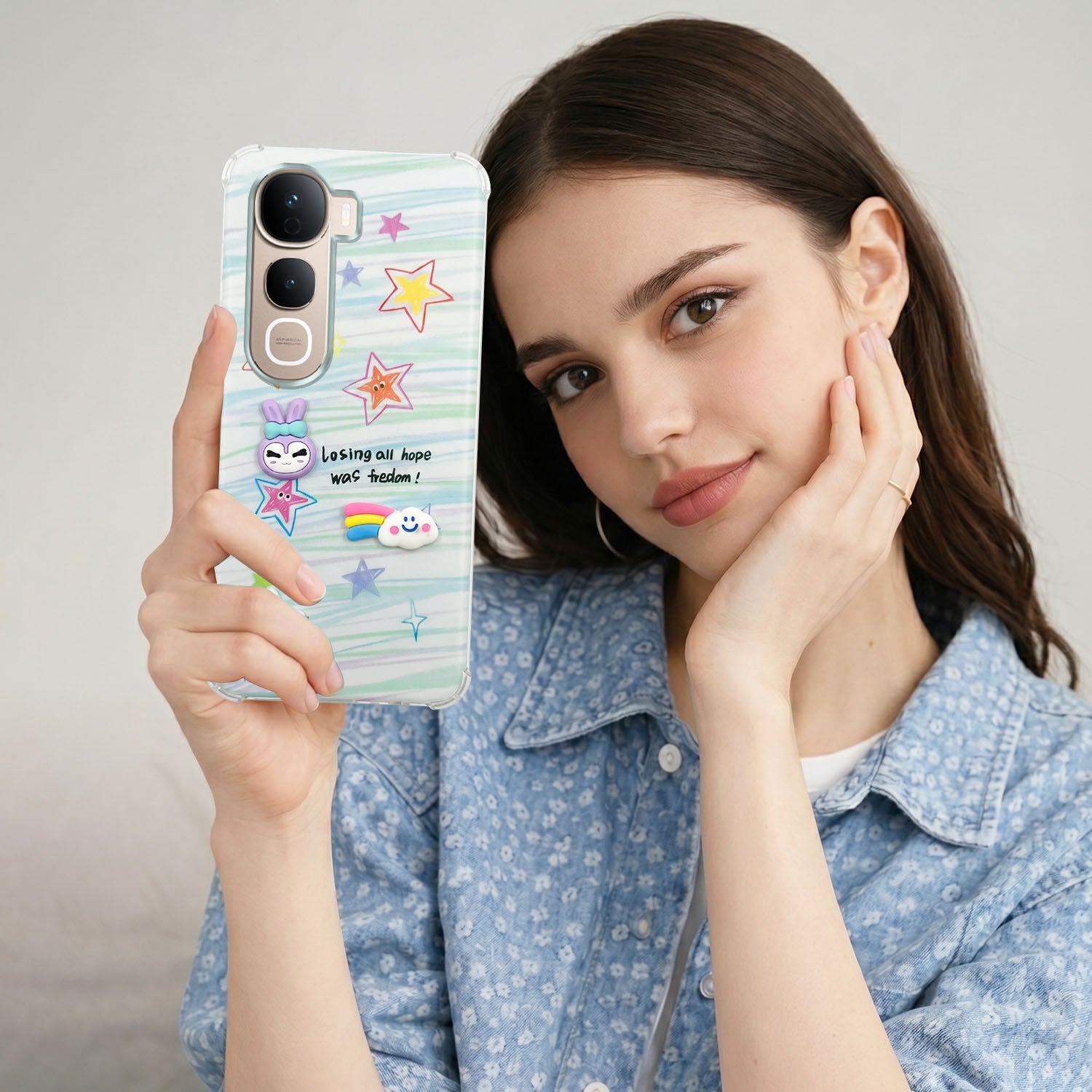 For Vivo Y400 Pro Back Cover Case (3D Cute Cartoons | Hard Back Side Soft | Matte Premium Finish | HD Printing)