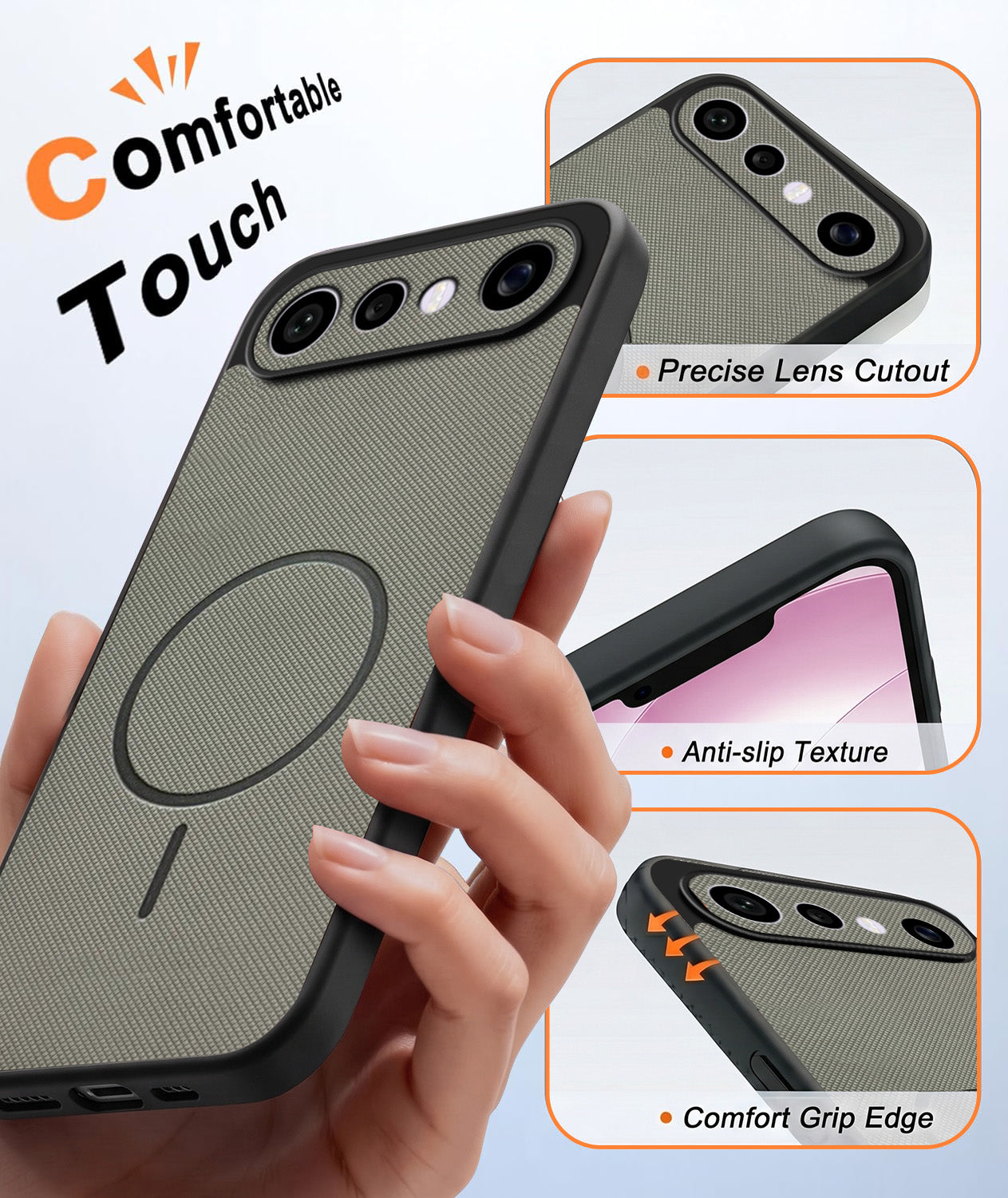For X300 FE Back Cover Case PU Leather (Texture Grip Design | Professional Minimalist | Camera Protection | Soft and Flexible)