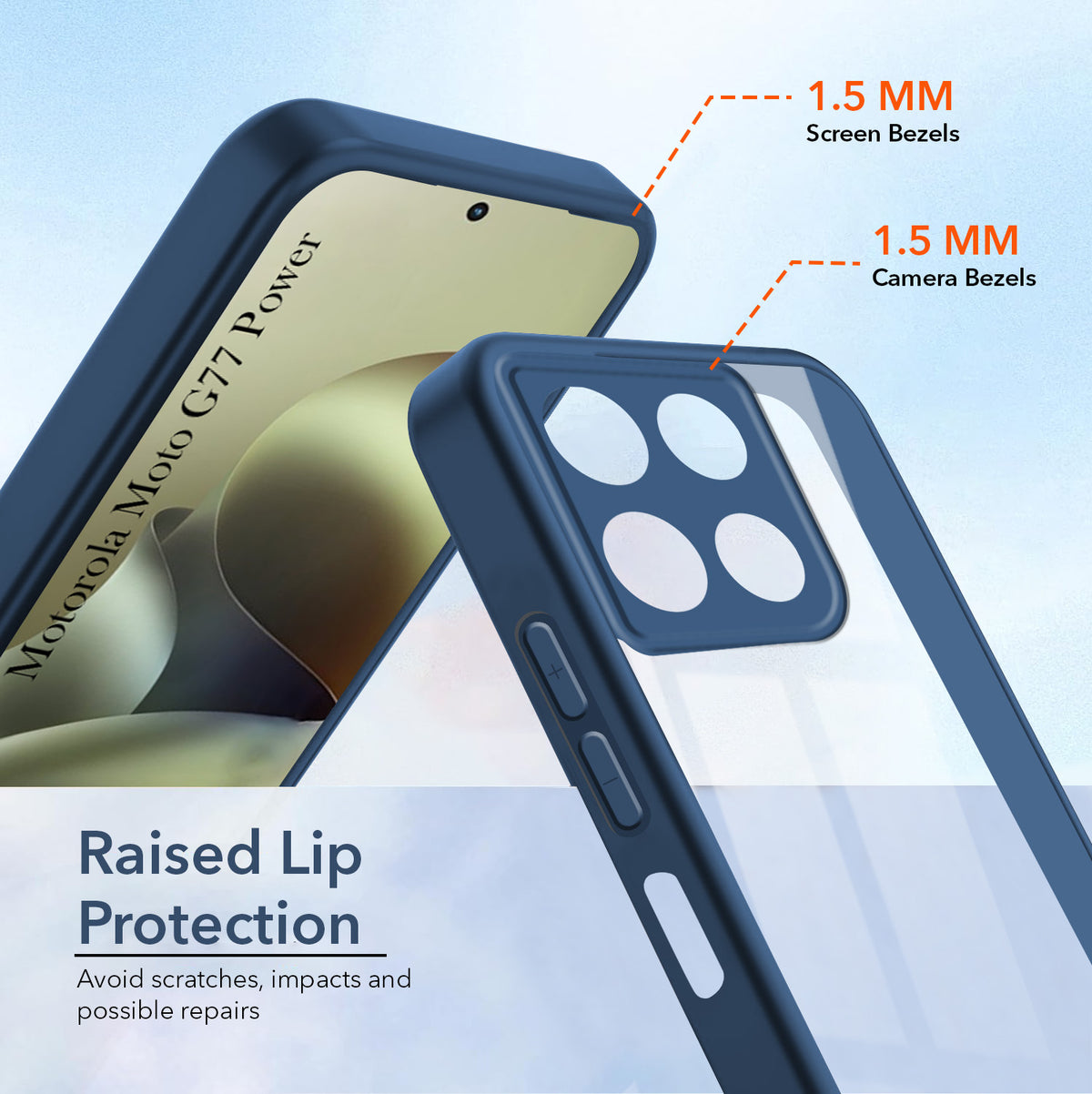For Motorola Moto G77 Power Back Cover Case Ultra-Hybrid (Lifetime Anti Yellow | Anti Scratch | Crystal Clear Shockproof)
