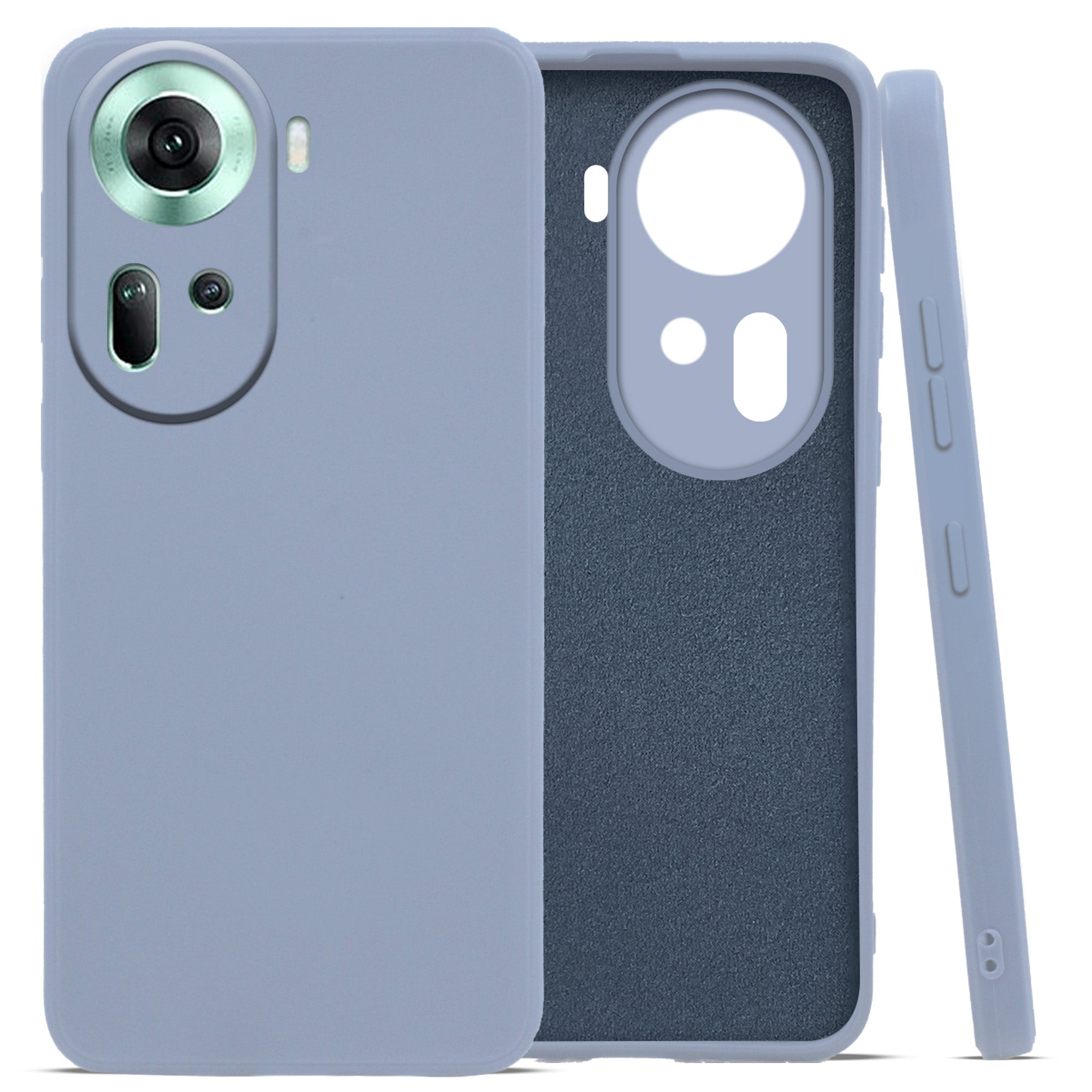 For Oppo Reno11 5G Back Cover Case (Matte Finish Silicone with Inside Fiber cloth)