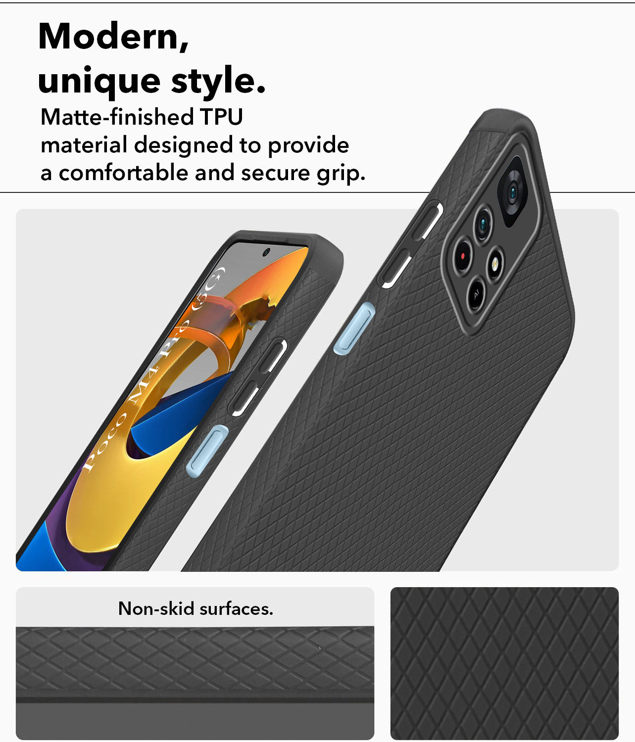 For Poco M4 Pro 5G Back Cover Case Liquid Silicone (Camera Protection | Side Grip Texture | Soft and Flexible)