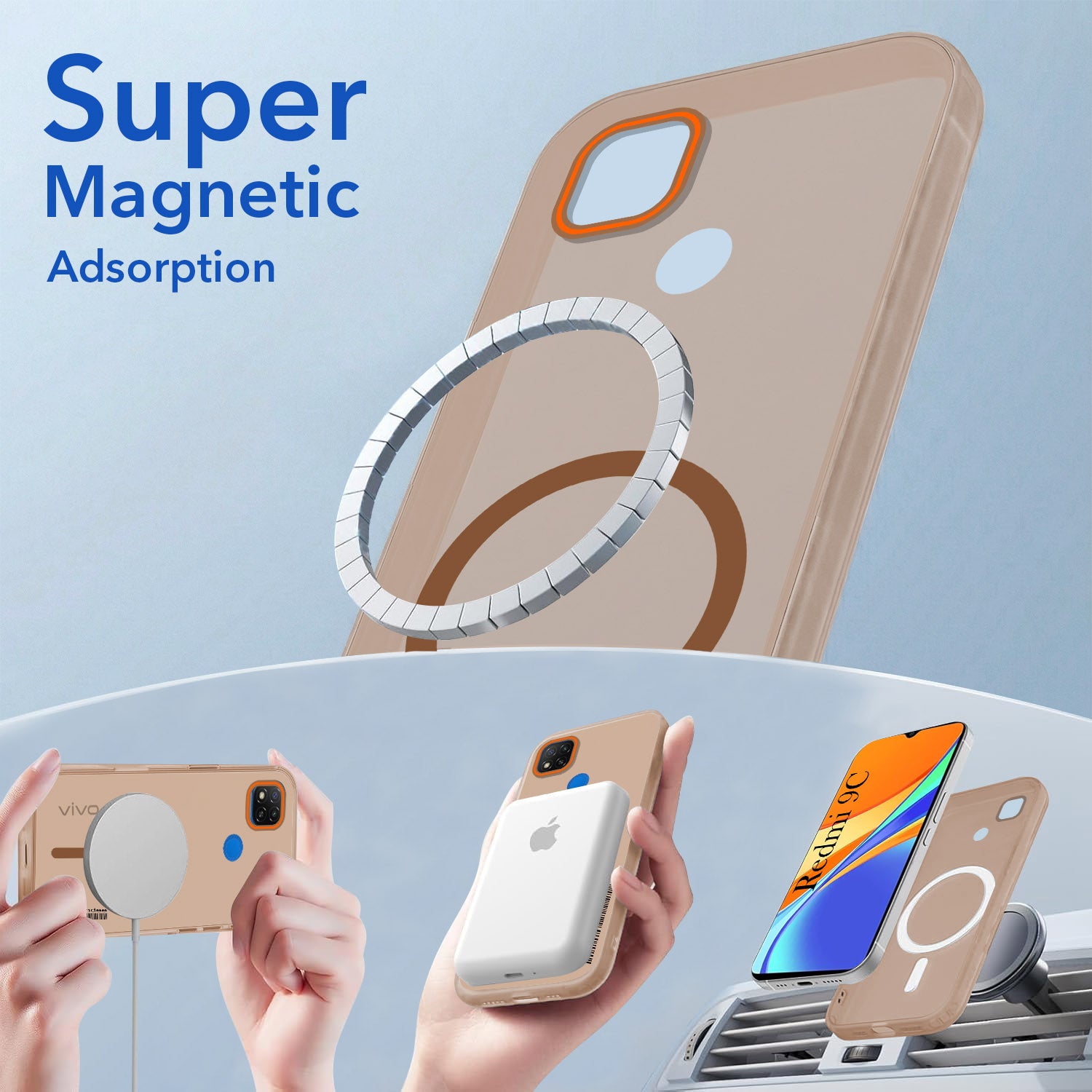 For Redmi 9C Back Cover Case (Soft Touch | Camera Bump Protection | MagSafe Compatible | Matte Finish)