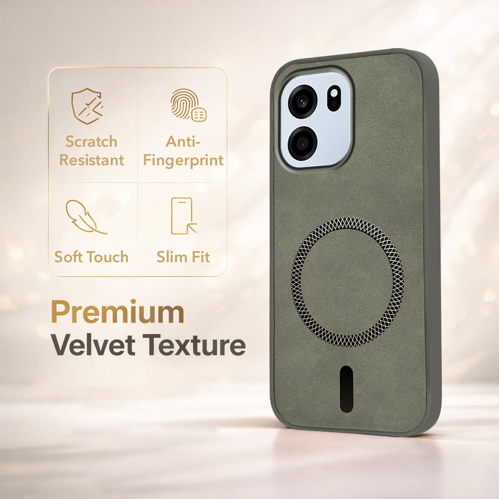 For Oneplus Nord CE 6 Back Cover Case Leather Finish (MagSafe Compatible Wireless Charging | Soft Touch | Camera Bump Protection)