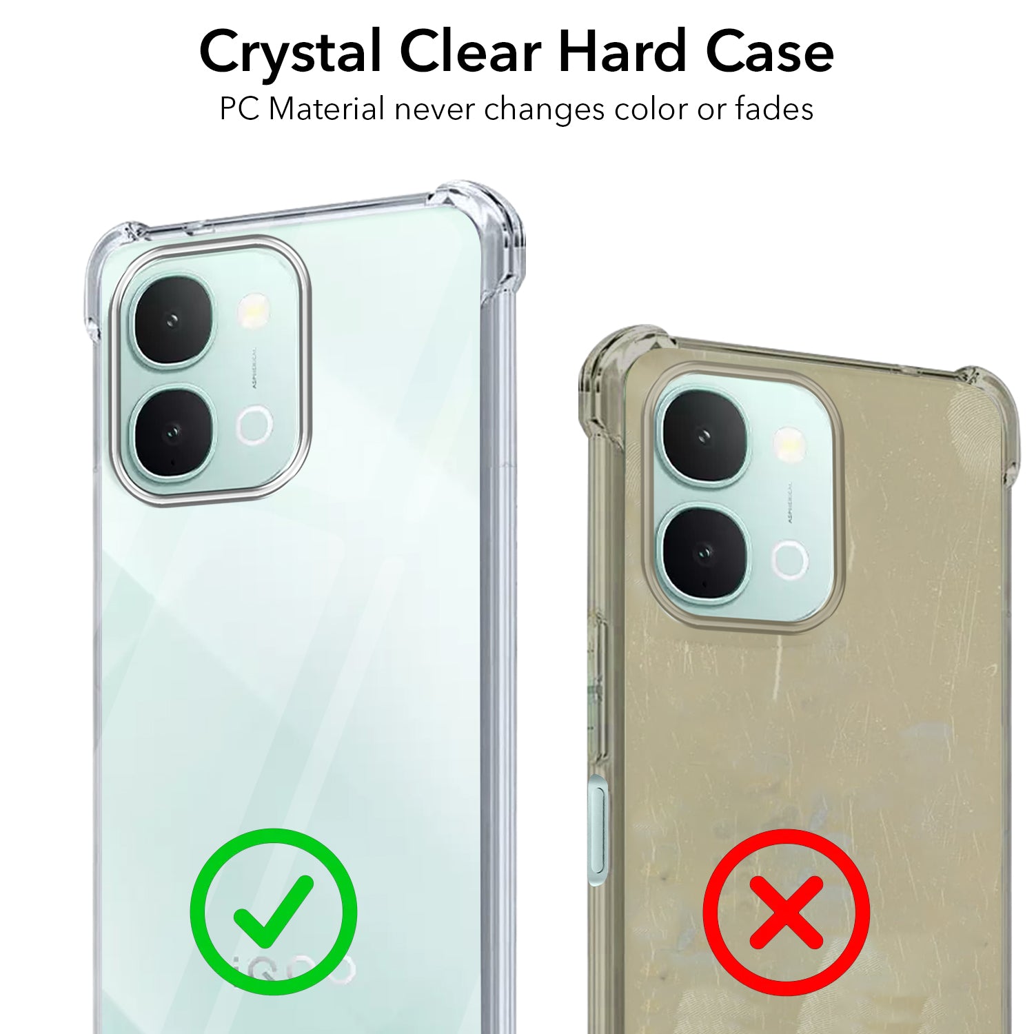 For Vivo iQOO Z11x 5G Back Cover Shockproof Crystal-Clear (Drop & Camera Protection | Hard Polycarbonate)