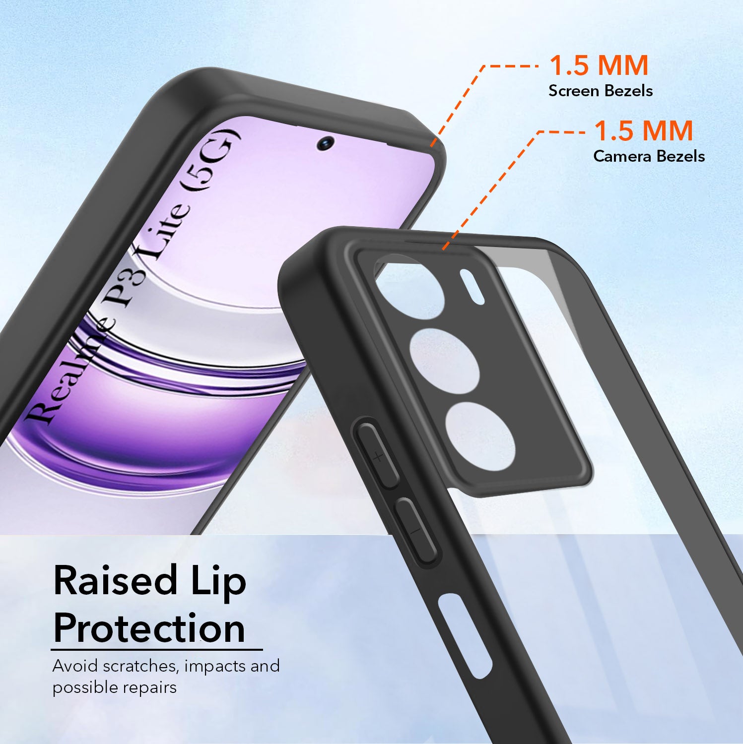 For Realme P3 lite Back Cover Case Ultra-Hybrid (Lifetime Anti Yellow | Anti Scratch | Crystal Clear Shockproof)