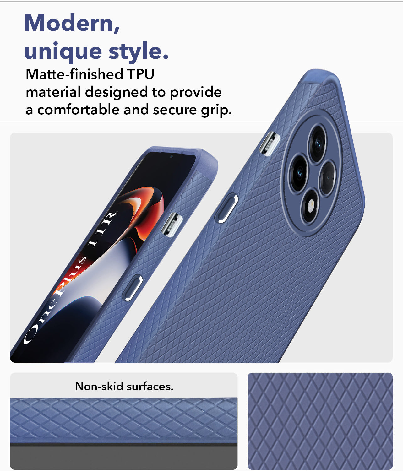 For OnePlus 11R Back Cover Case (Liquid Silicone | Side Grip | Camera Protection)