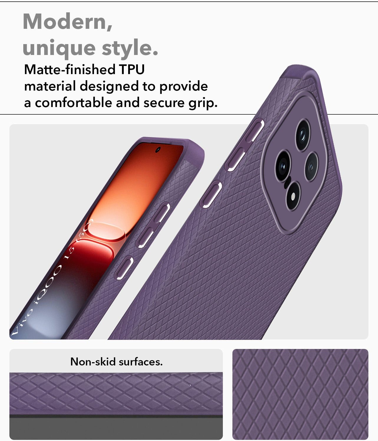 For Vivo iQOO 15 5G Back Cover Case Liquid Silicone (Camera Protection | Side Grip Texture | Soft and Flexible)