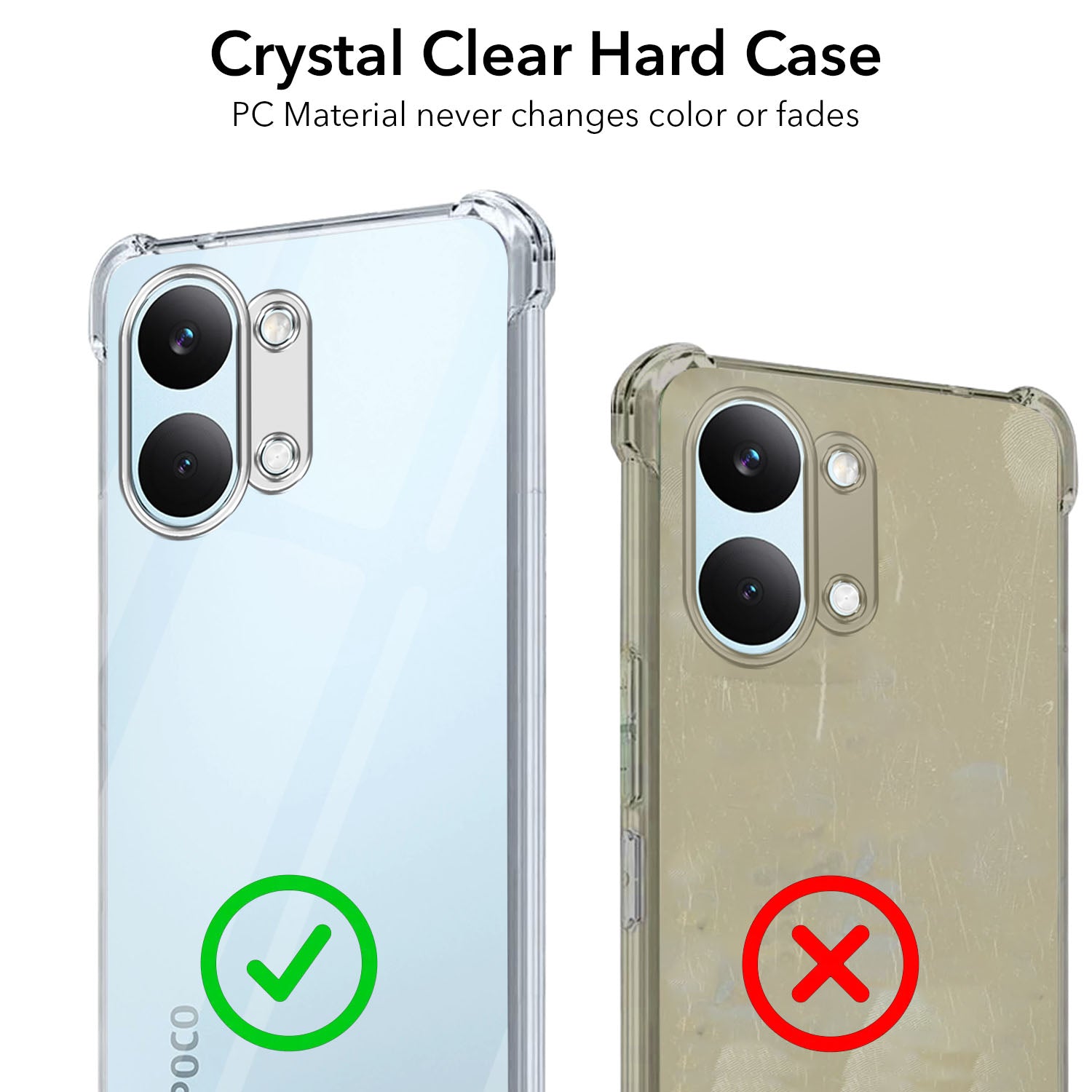 For Poco X8 Pro Max 5G Back Cover Shockproof Crystal-Clear (Drop & Camera Protection | Hard Polycarbonate)