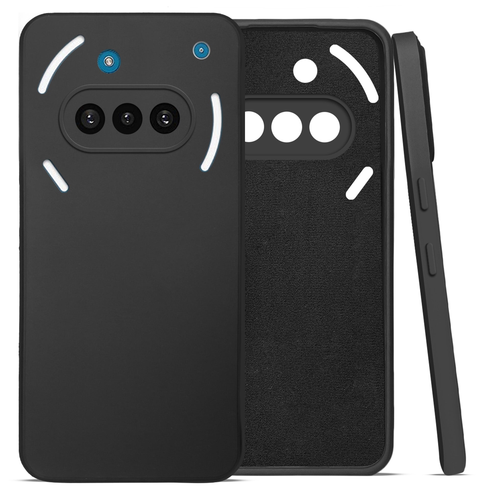 For Nothing Phone 3A Back Cover Case (Matte Finish Silicone with Inside Fiber cloth)