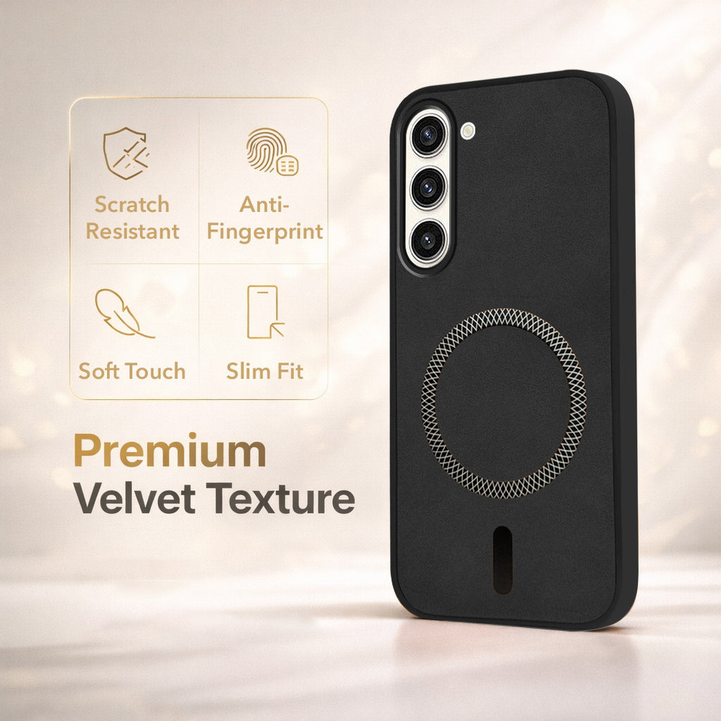 For Samsung Galaxy S23 Plus 5G Back Cover Case Leather Finish (MagSafe Compatible Wireless Charging | Soft Touch | Camera Bump Protection)