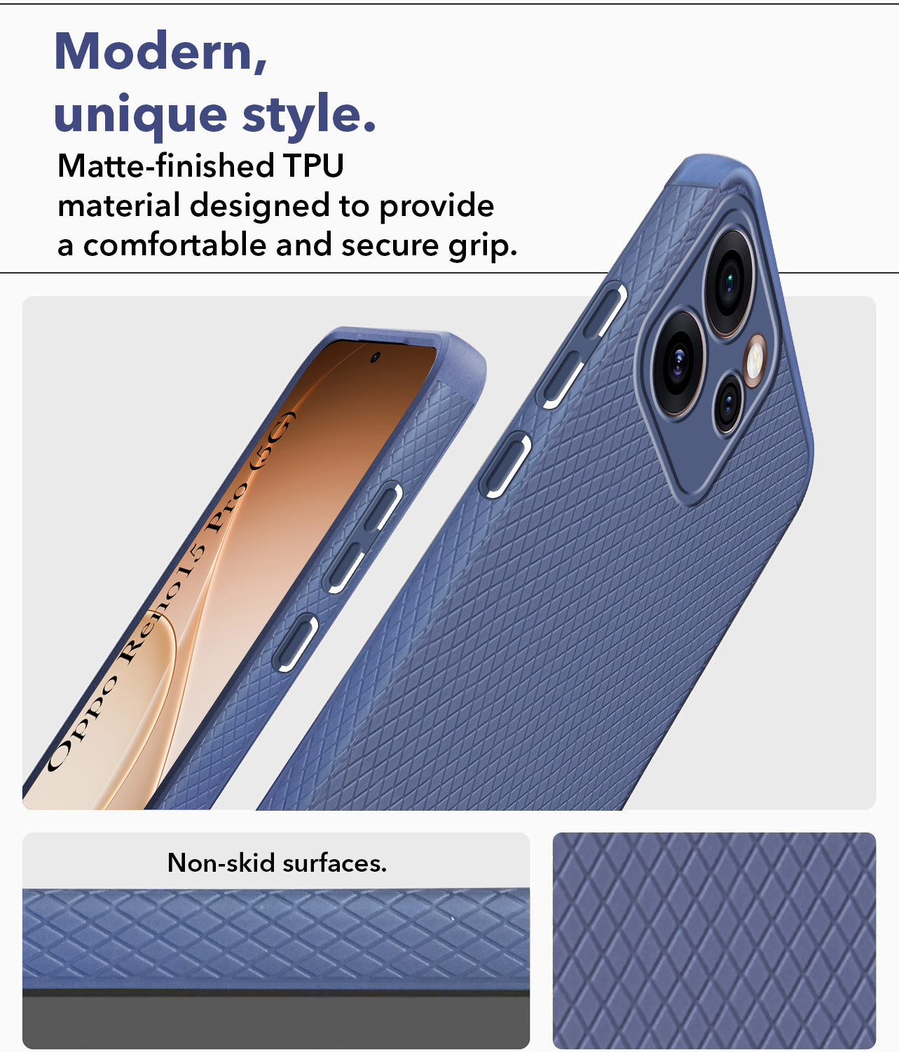 For Oppo Reno15 Pro 5G | Oppo Reno 15 Pro 5G Back Cover Case Liquid Silicone (Camera Protection | Side Grip Texture | Soft and Flexible)