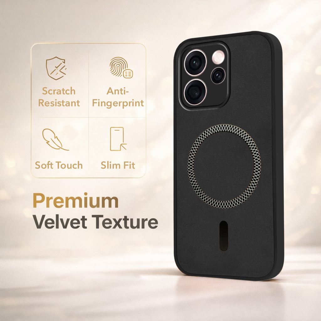 For Oppo Reno15 Pro Mini 5G | Oppo Reno 15 Pro Mini 5G Back Cover Case  Leather Finish  (MagSafe Compatible Wireless Charging | Soft Touch | Camera Bump Protection)