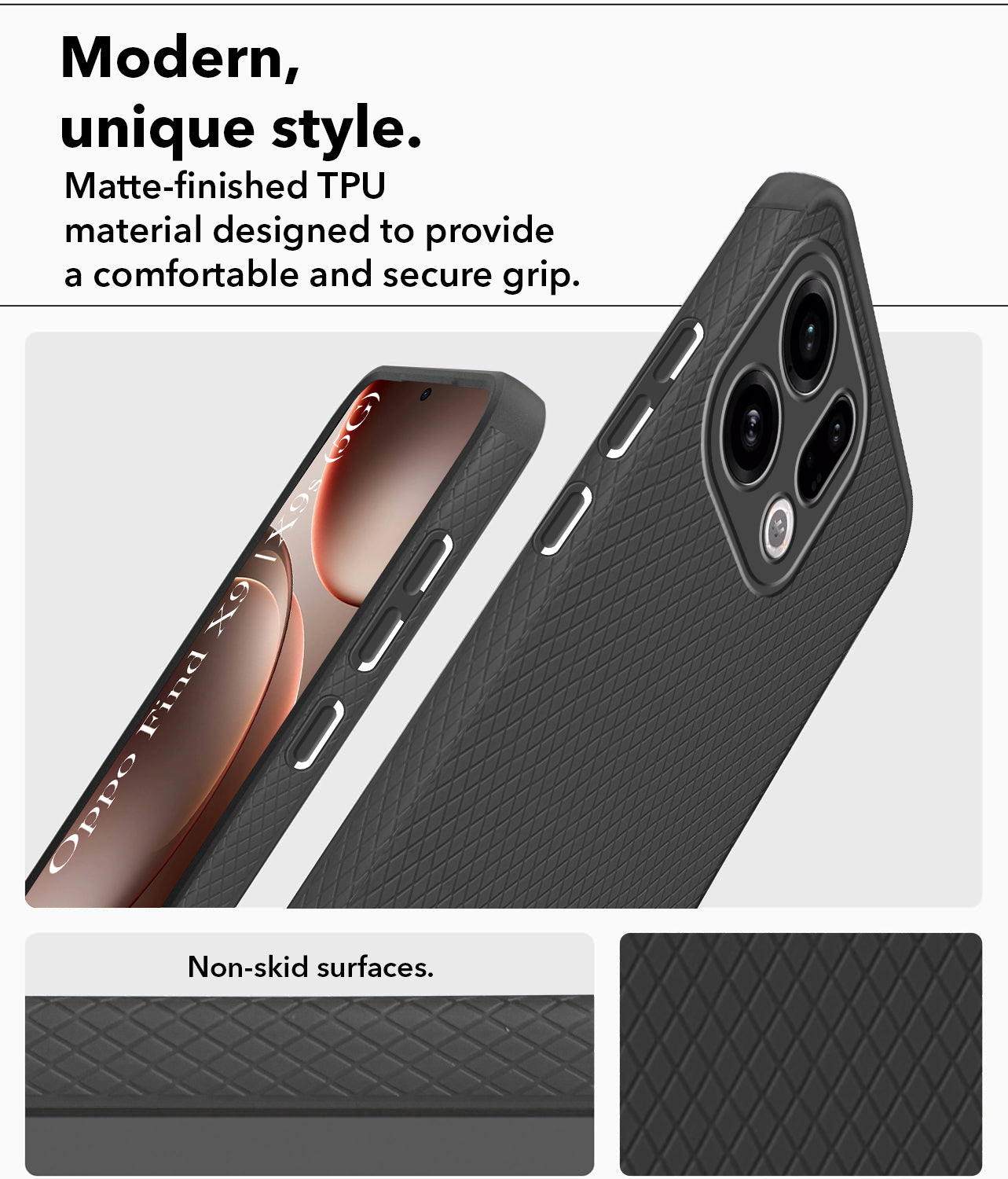 For Oppo Find X9 | Oppo Find X9s Back Cover Case Liquid Silicone (Camera Protection | Side Grip Texture | Soft and Flexible)