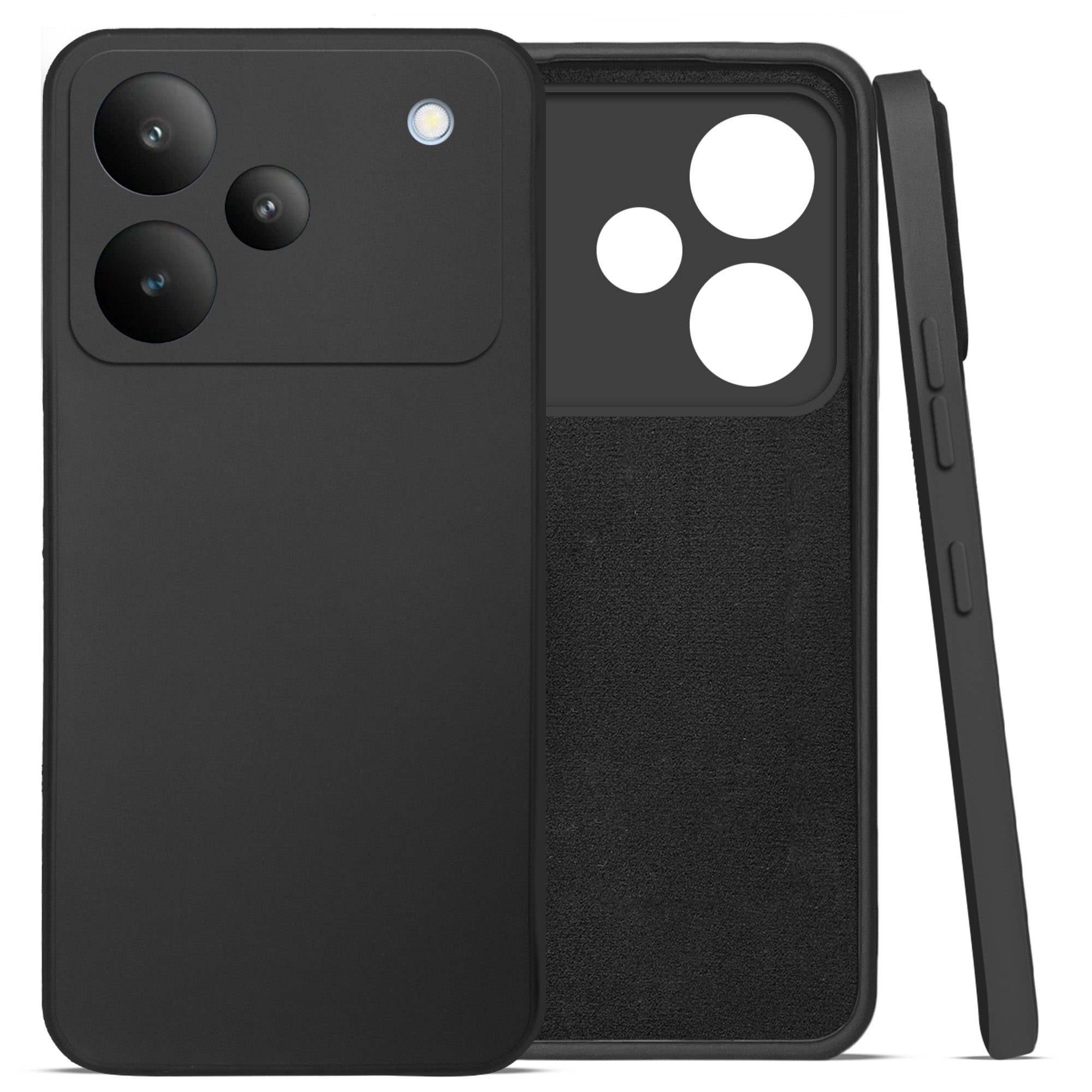 For Realme P4 Back Cover Case (Matte Finish Silicone with Inside Fiber cloth)