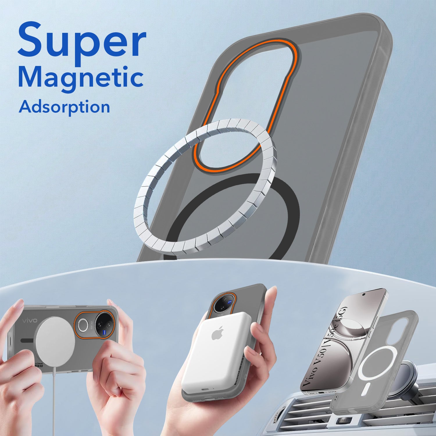 For Vivo V50 | Vivo V50e Back Cover Case (Soft Touch | Camera Bump Protection | MagSafe Compatible | Matte Finish)