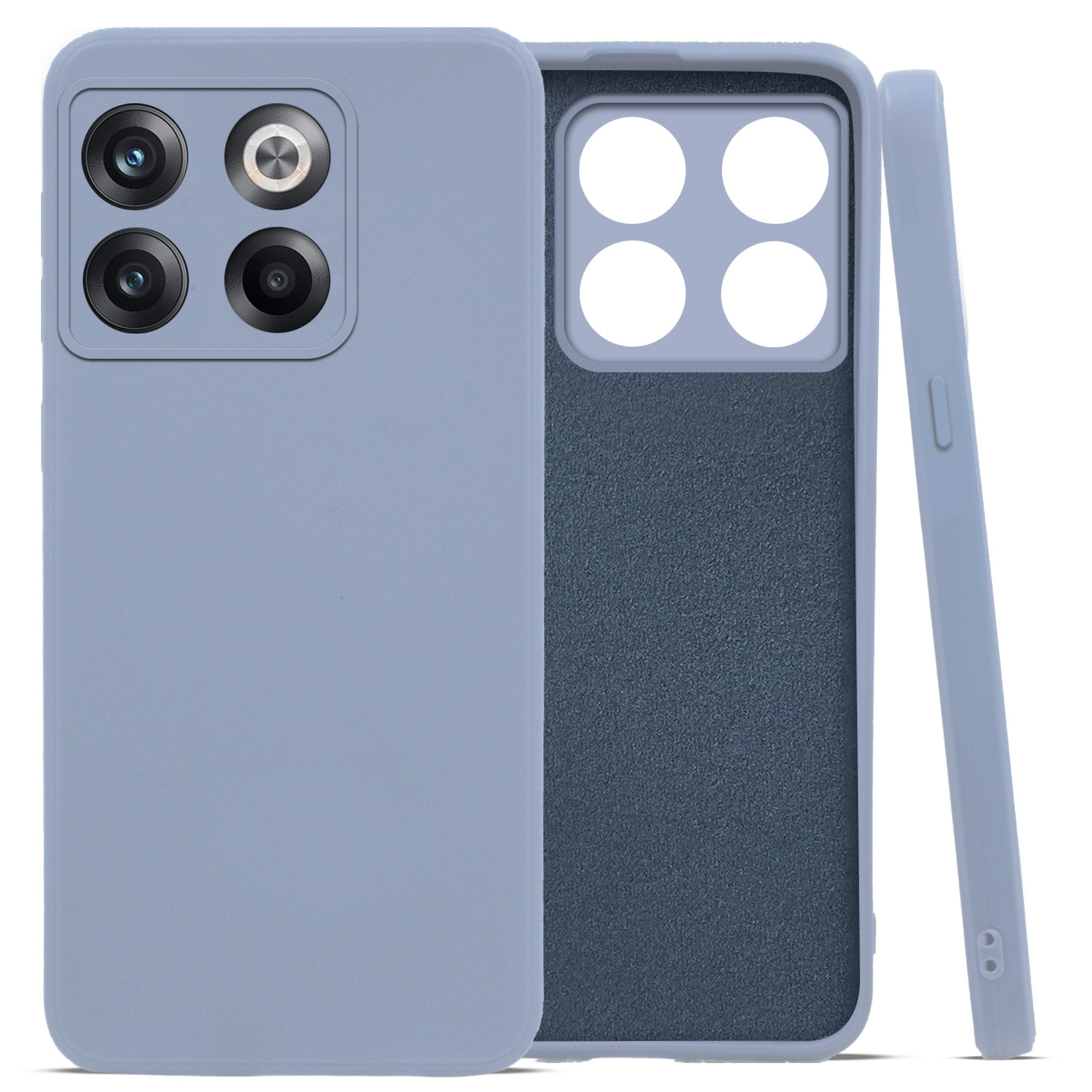 For OnePlus 10T Back Cover Case (Matte Finish Silicone with Inside Fiber Cloth)
