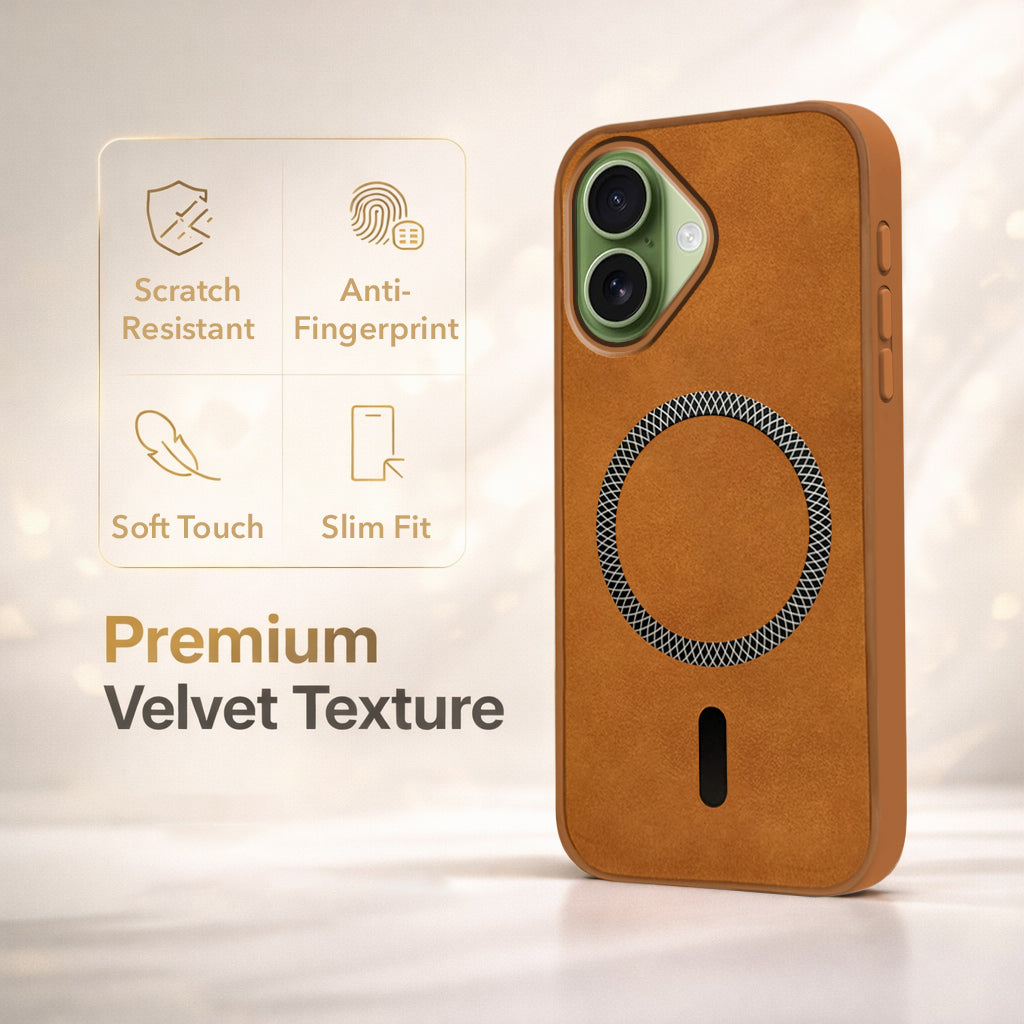 For Apple iPhone 17 Back Cover Case Leather Finish (MagSafe Compatible Wireless Charging | Soft Touch | Camera Bump Protection)