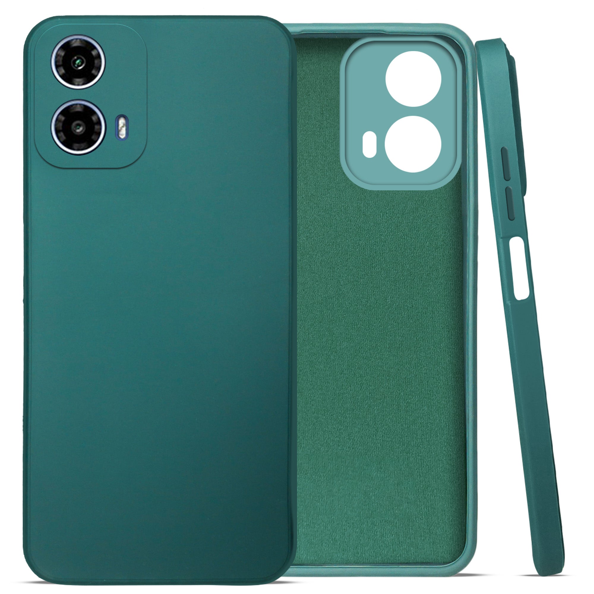 For Motorola Moto G34 5G Back Cover Case (Matte Finish Silicone with Inside Fiber cloth)