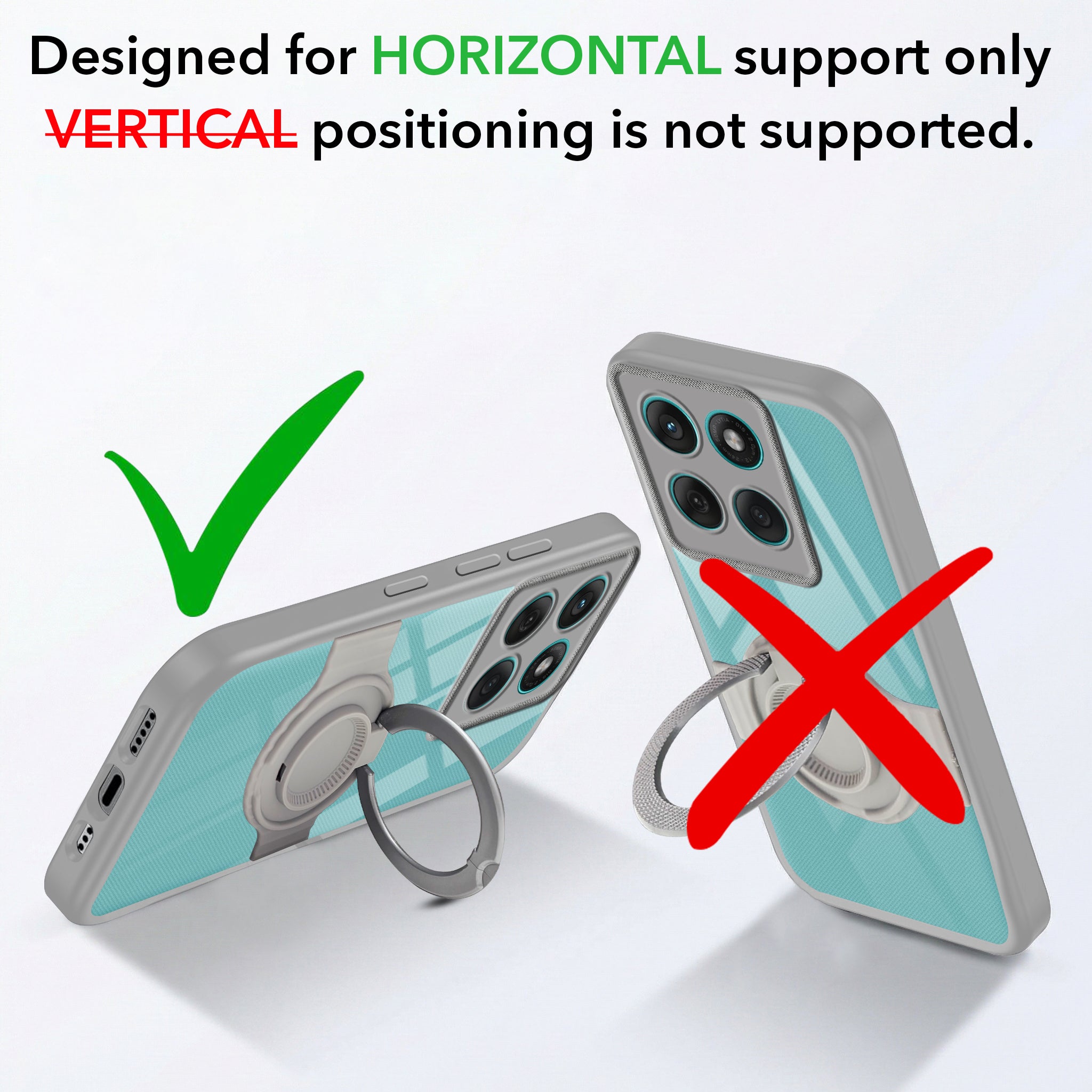 For Motorola Moto Edge 60 Fusion Back Cover Case with stand (Built-in Ring Holder Kickstand | Lifetime Anti Yellow | Camera Protection)