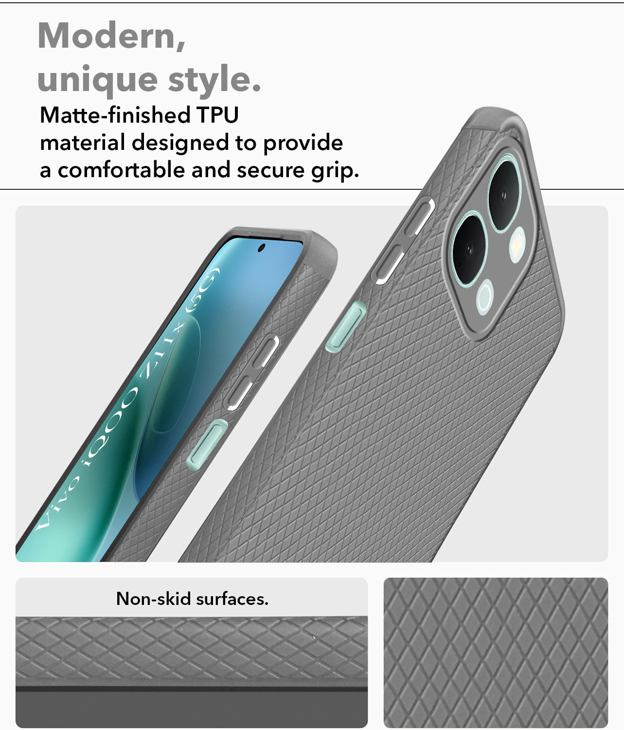 For Vivo iQOO Z11x 5G Back Cover Case Liquid Silicone (Camera Protection | Side Grip Texture | Soft and Flexible)