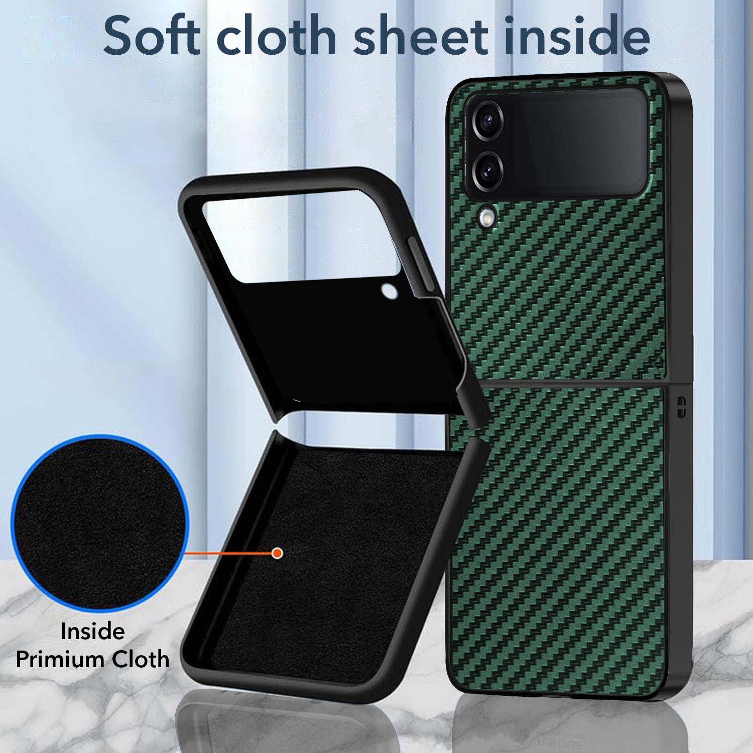 For Samsung Galaxy Z Flip 4 5G Back Flip Case Cover (Craft Printed Design | Hybrid Texture | Inside Microfiber Cloth)