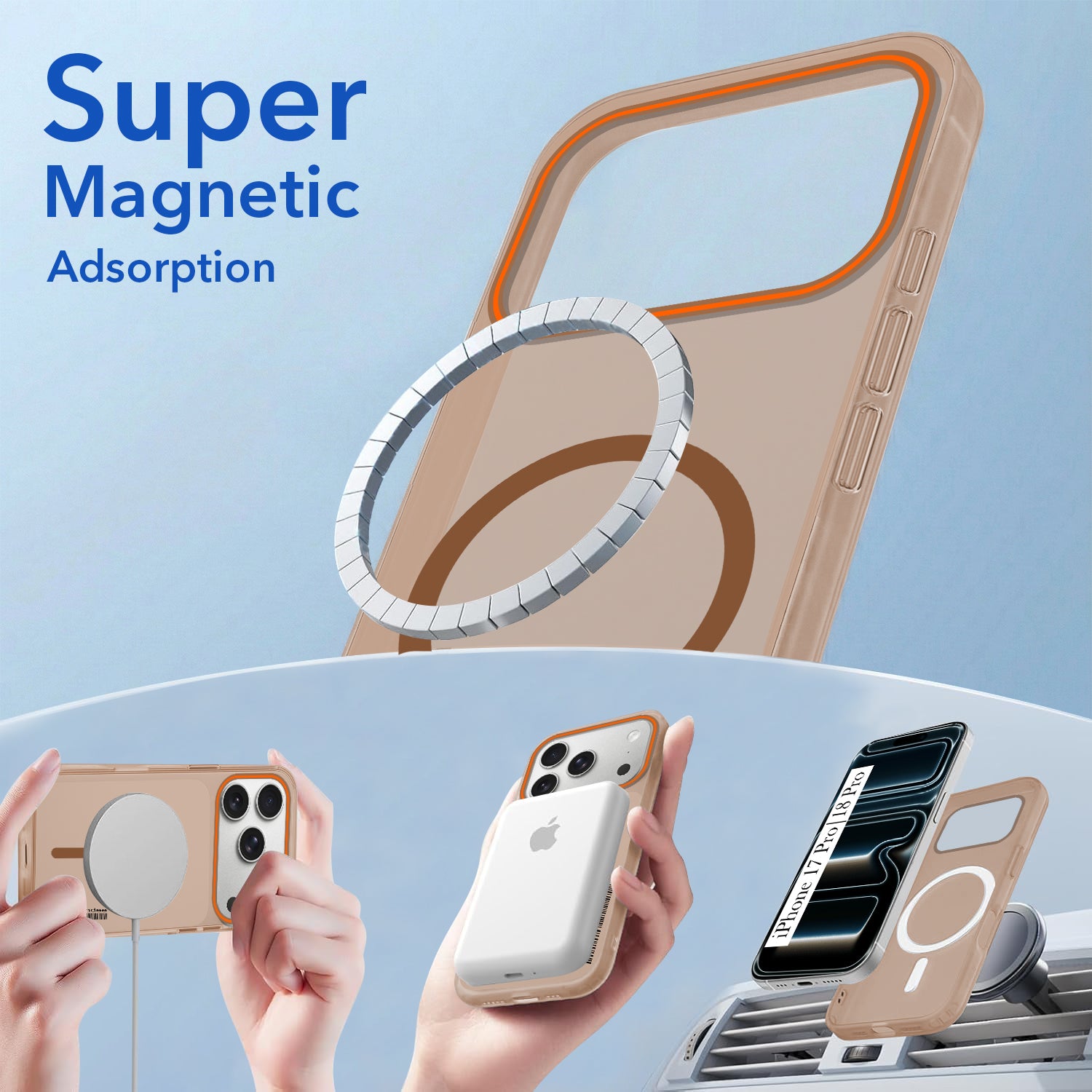 For iPhone 17 Pro | iPhone 18 Pro Back Cover Case (Soft Touch | Camera Bump Protection | MagSafe Compatible | Matte Finish)