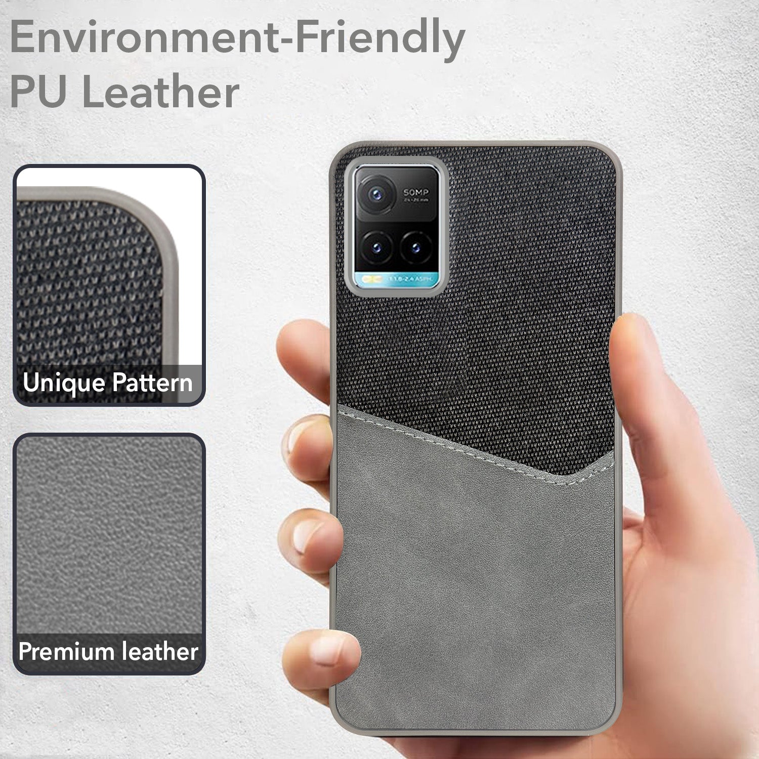 For Vivo Y33T | Vivo Y21T | Vivo Y21s Back Cover Case (Dual PU Leather Stitch | Professional Minimalist | Soft and Flexible)