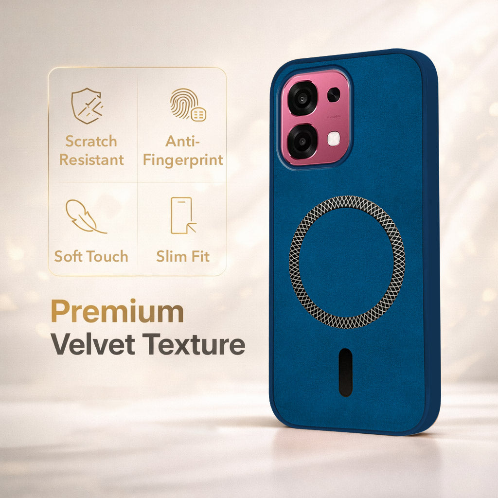 For Oppo F31 5G | Oppo F33 5G Back Cover Case Leather Finish (MagSafe Compatible Wireless Charging | Soft Touch | Camera Bump Protection)
