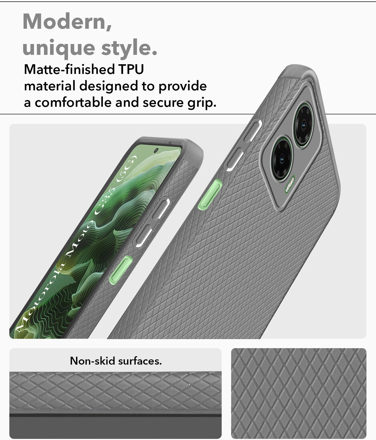 For Motorola Moto G35 5G Back Cover Case (Liquid Silicone | Side Grip | Camera Protection)