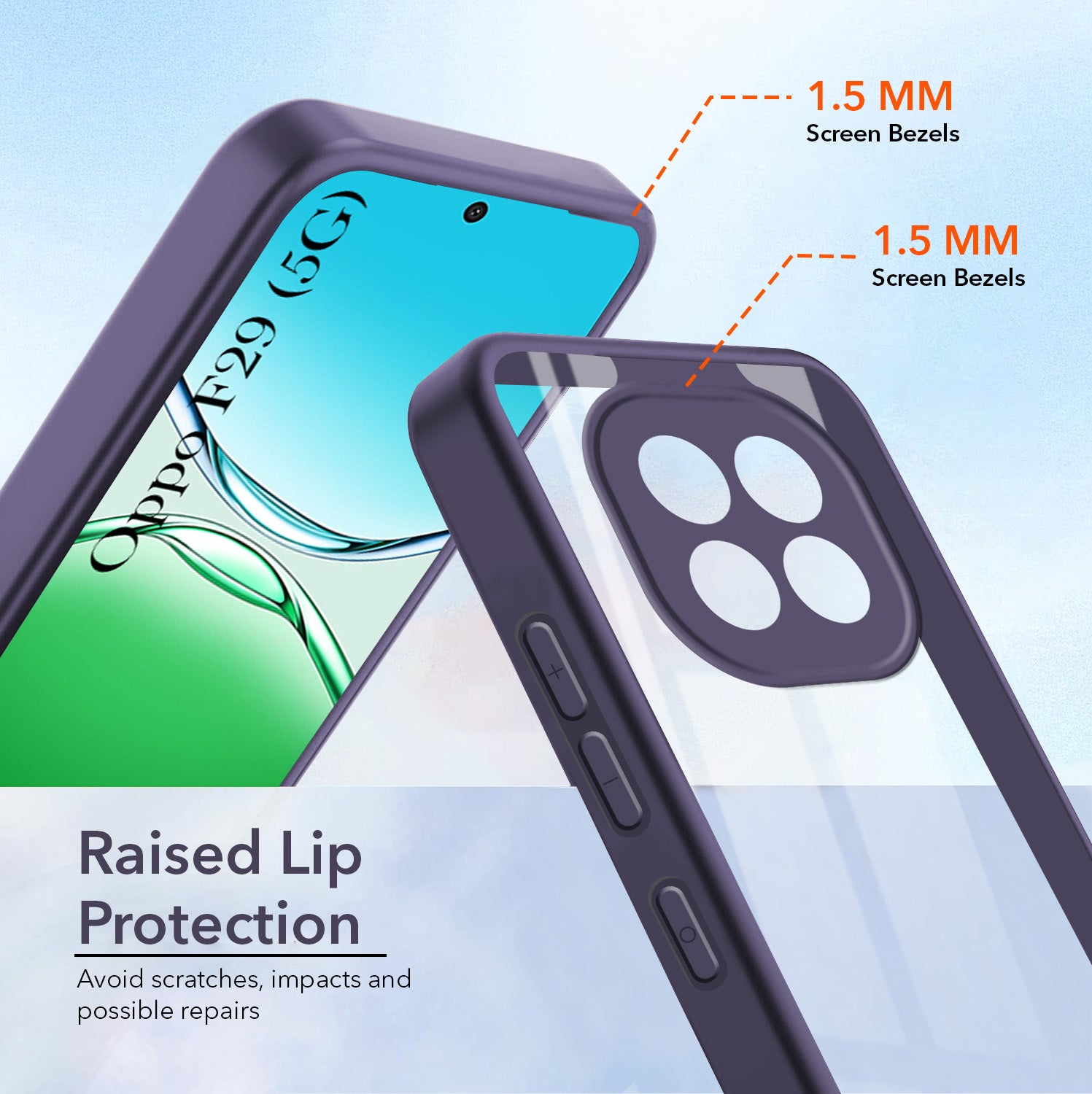 For Oppo F29 Back Cover Case (Lifetime Anti Yellow | Anti Scratch | Crystal Clear Shockproof)