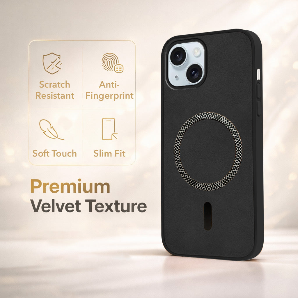 For Apple iPhone 13 Back Cover Case (Sleek Leather Finish | MagSafe Compatible Wireless Charging | Camera Bump Protection)