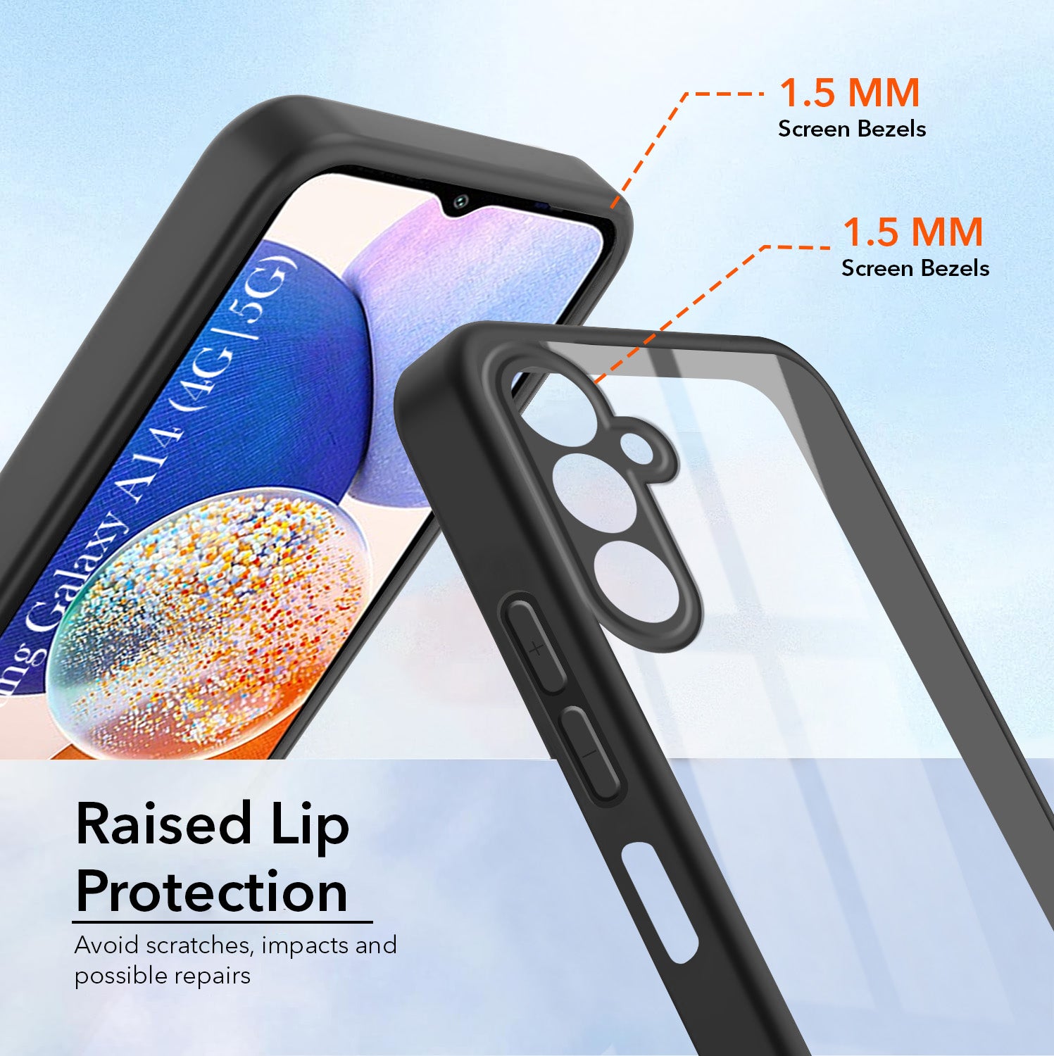 For Samsung Galaxy A14 4G | 5G Back Cover Case Ultra-Hybrid (Lifetime Anti Yellow | Anti Scratch | Crystal Clear Shockproof)
