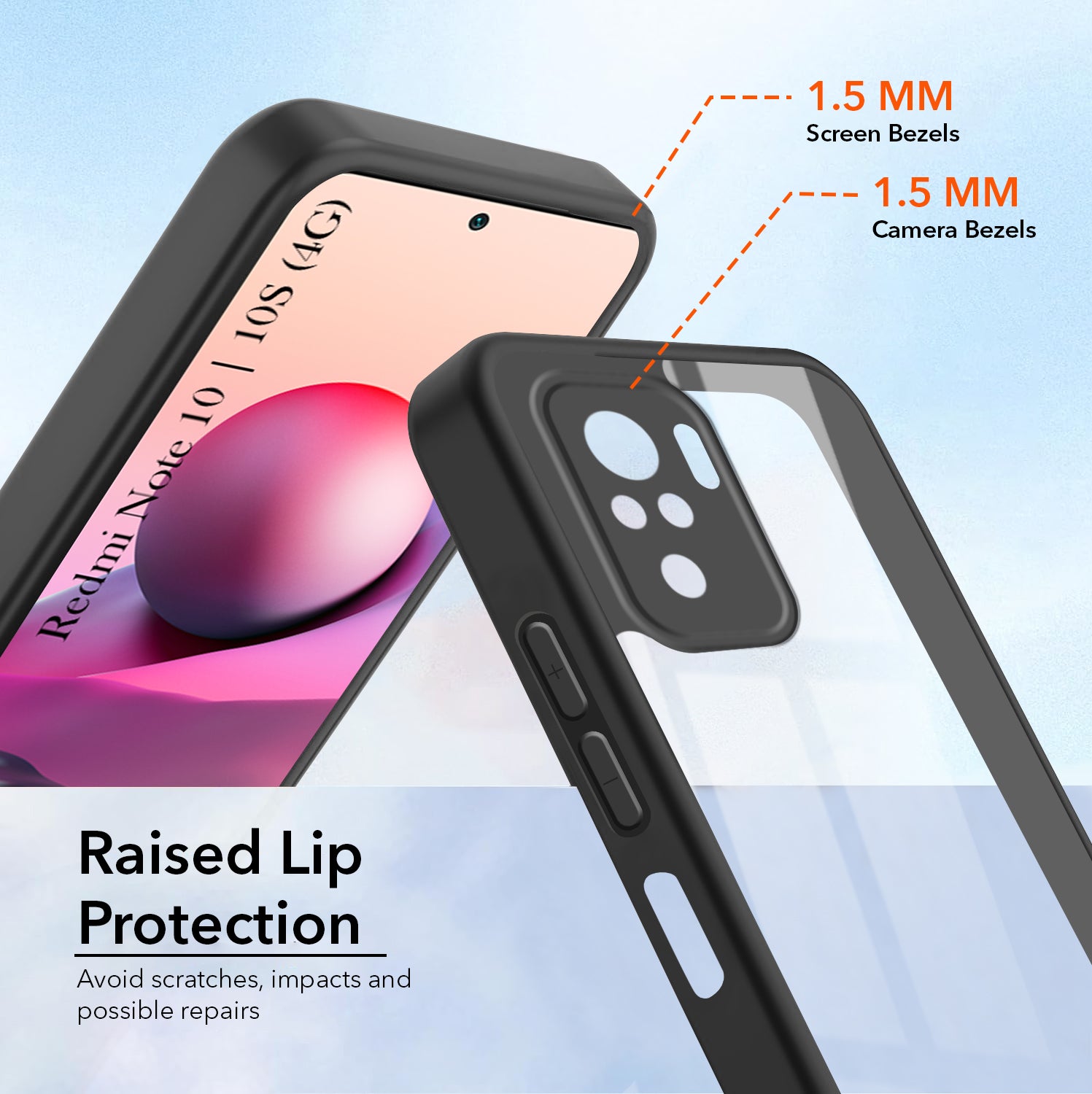 For Redmi Note 10 | Note 10S Back Cover Case Ultra-Hybrid (Lifetime Anti Yellow | Anti Scratch | Crystal Clear Shockproof)