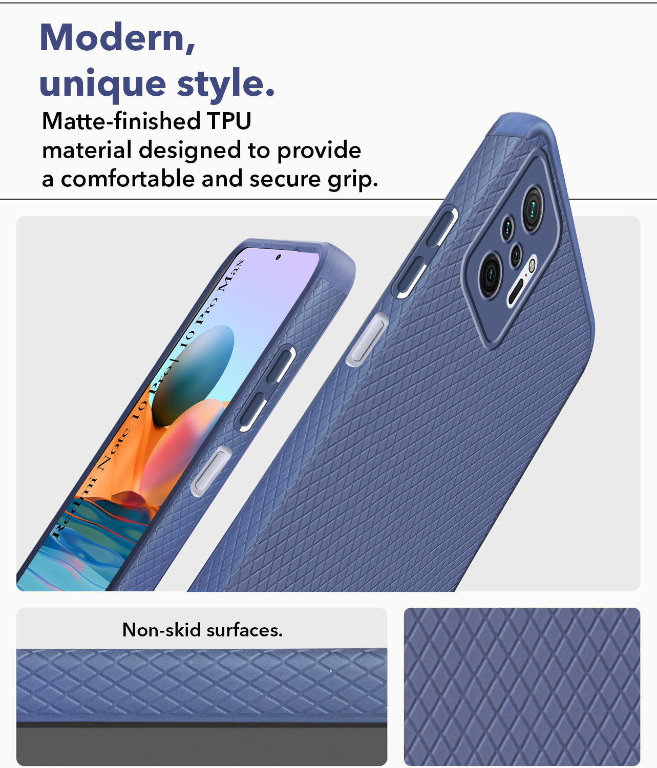 For Xiaomi Mi Redmi Note 10 Pro | 10 Pro Max Back Cover Case Max Liquid Silicone (Camera Protection | Side Grip Texture | Soft and Flexible)
