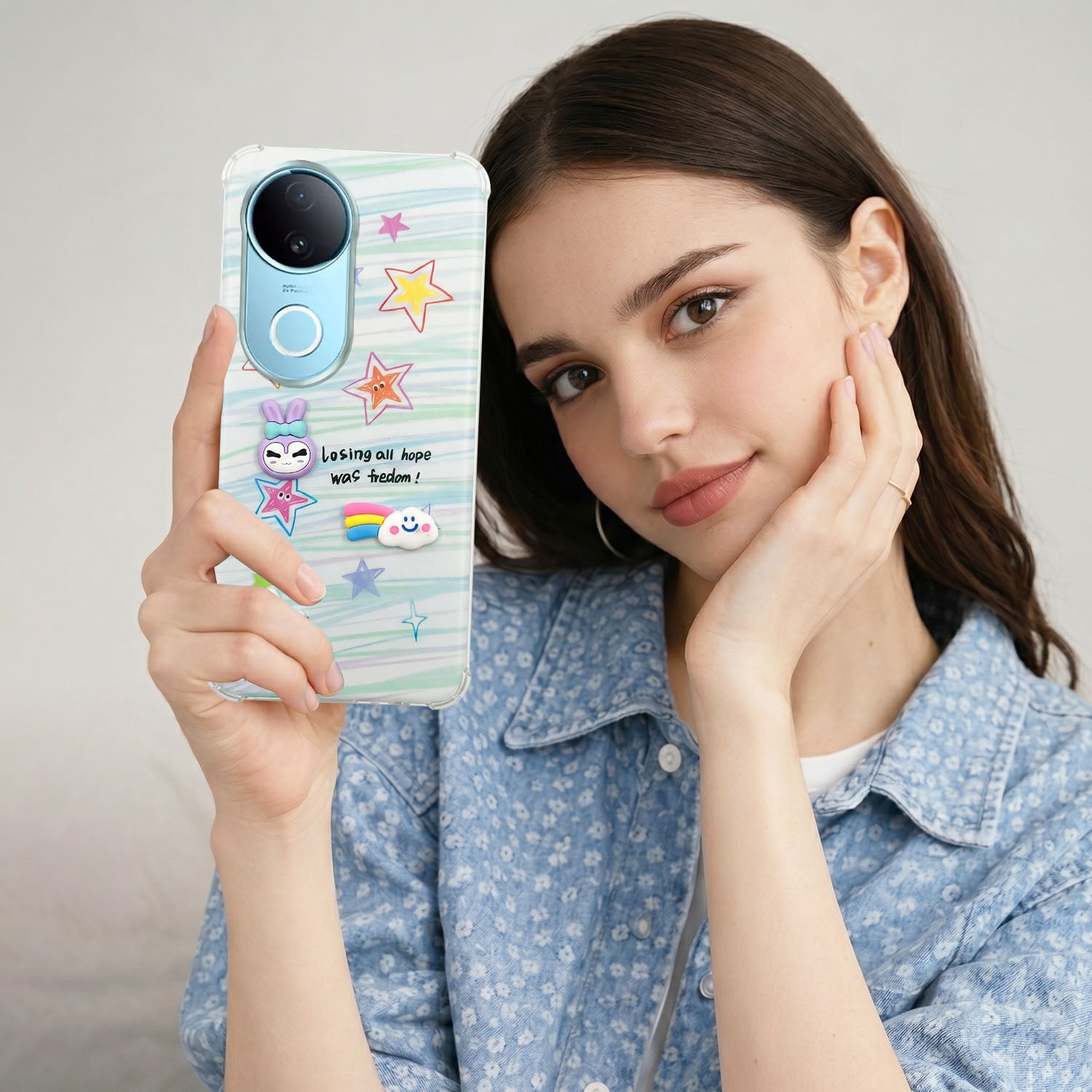 For Vivo iQOO Z10R Back Cover Case (3D Cute Cartoons | Hard Back Side Soft | Matte Premium Finish | HD Printing)