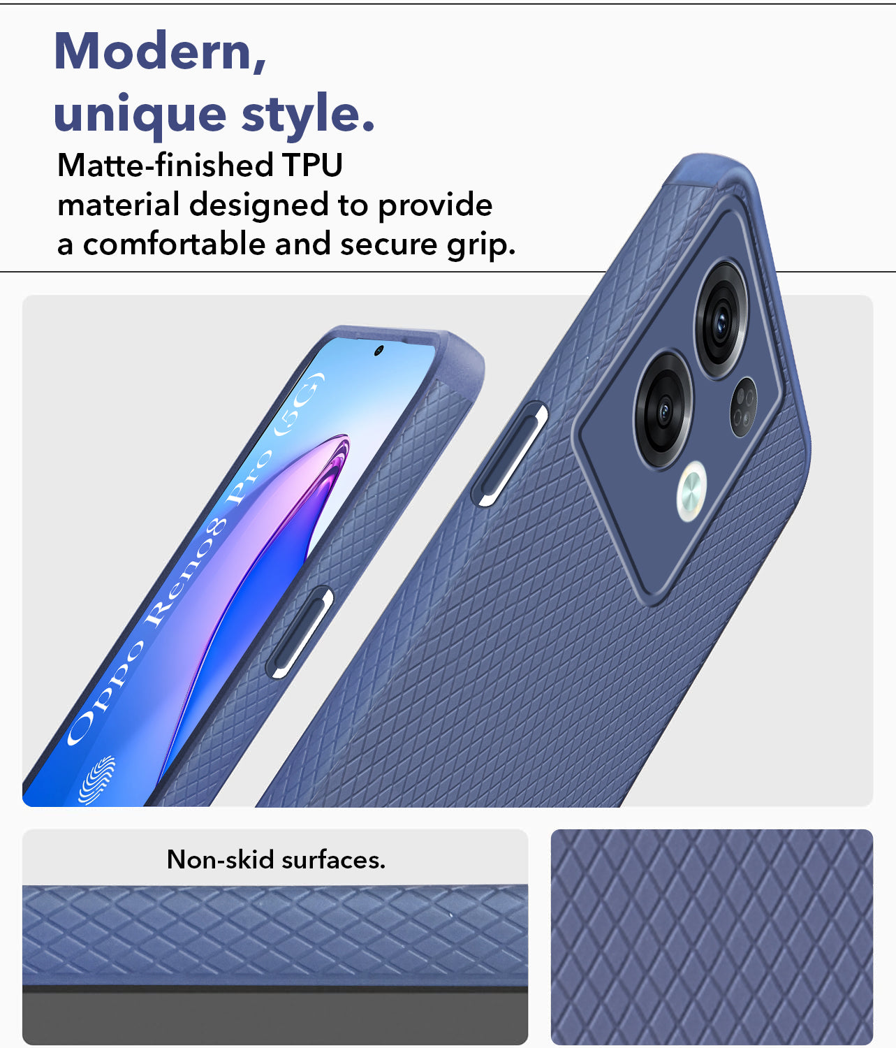For Oppo Reno8 Pro 5G | Reno 8 Pro 5G Back Cover Case Liquid Silicone (Camera Protection | Side Grip Texture | Soft and Flexible)