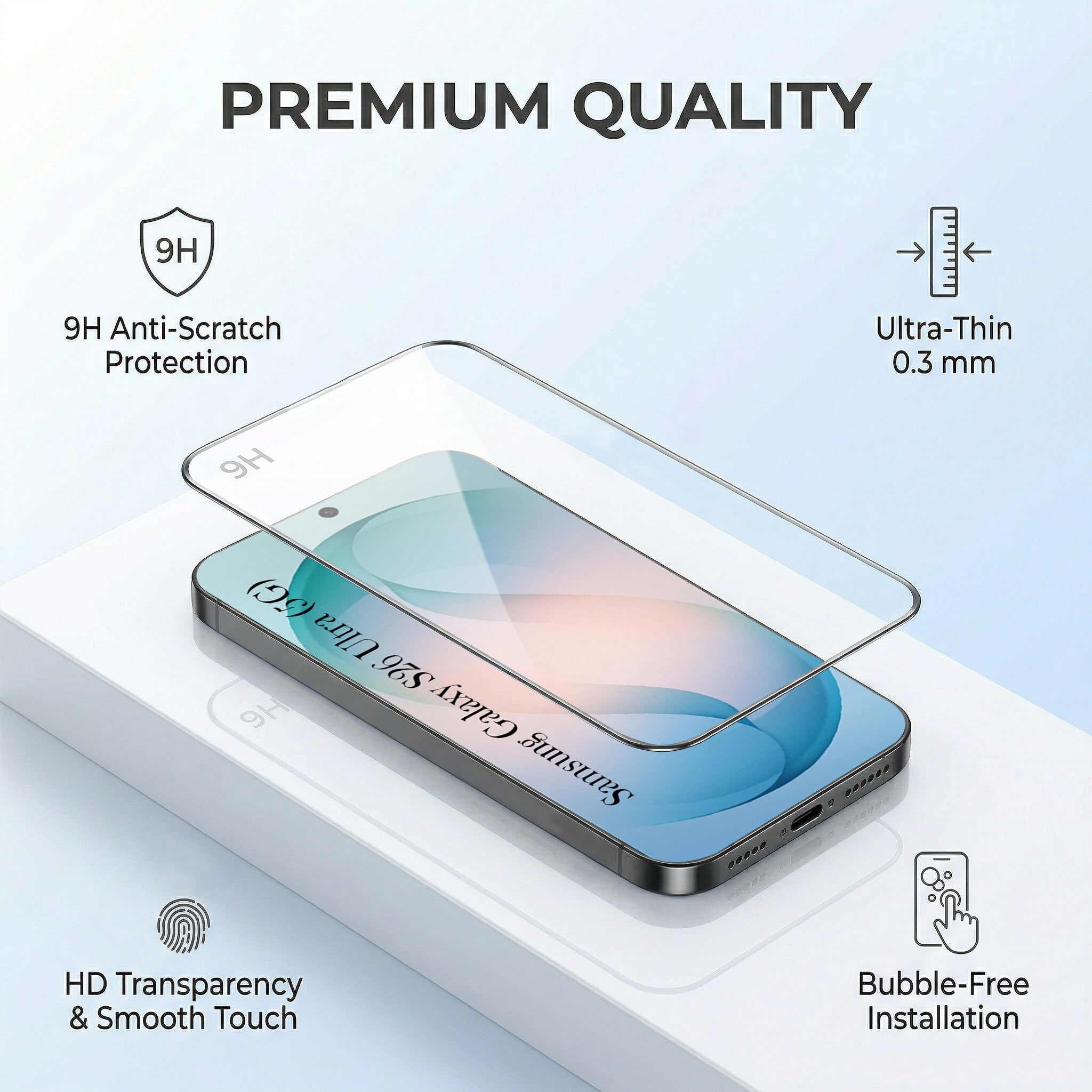 For Samsung Galaxy S26 Ultra Combo with Back Cover and 9H Tempered Glass (Liquid Silicone | Camera Protection | Oleophobic Coating Screen Glass)