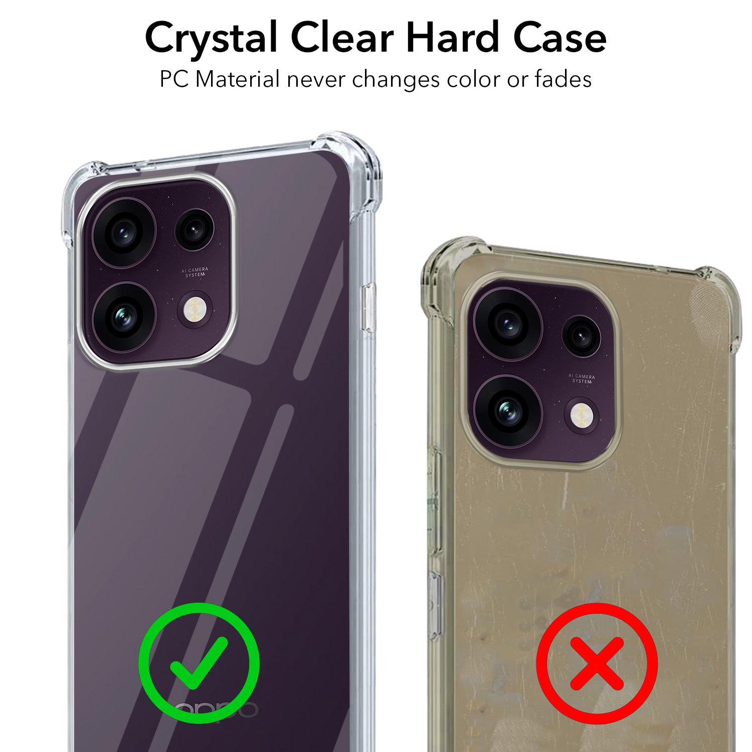 For Oppo Reno 16C 5G Back Cover Shockproof Crystal-Clear (Drop & Camera Protection | Hard Polycarbonate)