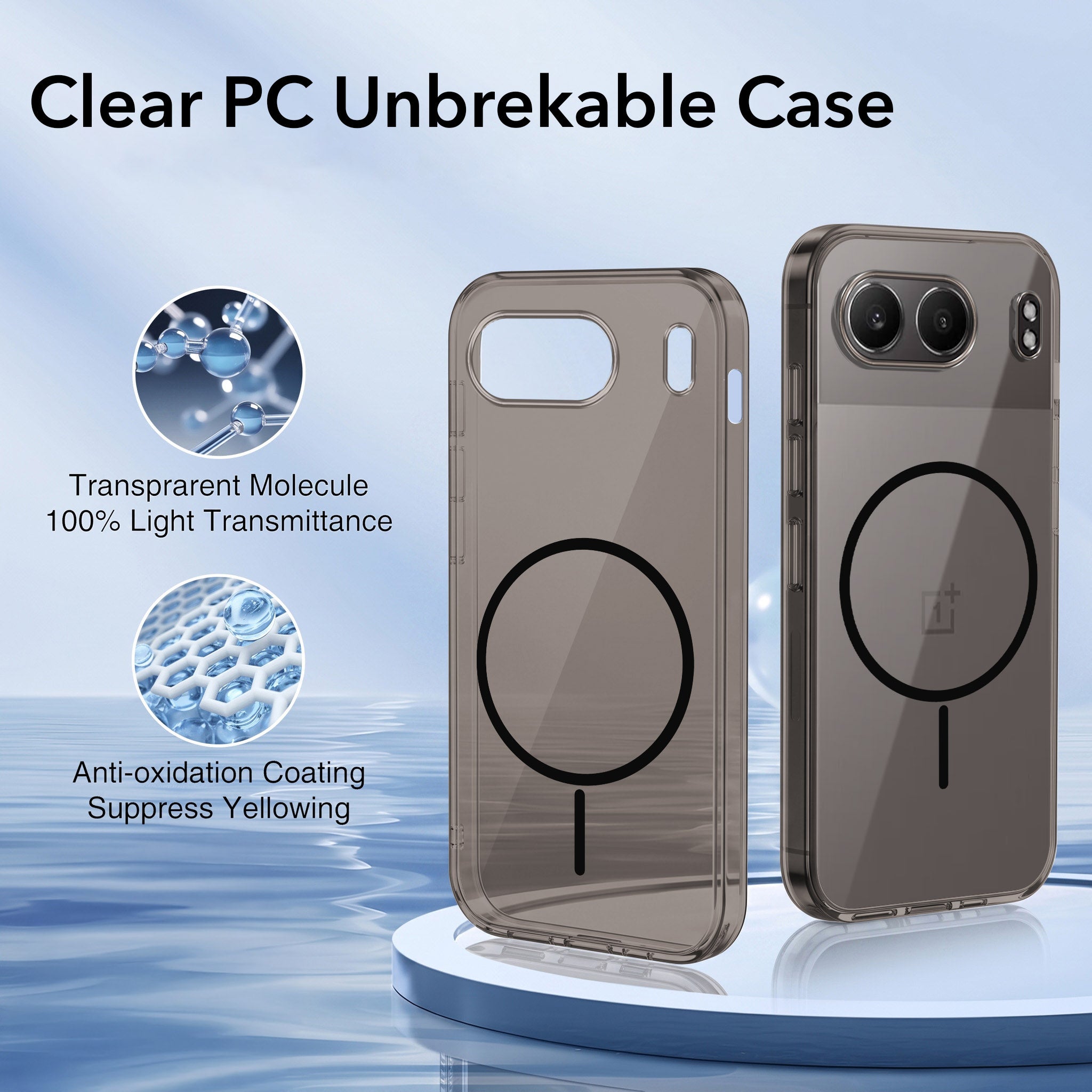 For Oneplus Nord 4 Back Case Cover Crystal Anti Yellow (Unbreakable PC | MagSafe Wireless Charging Support |Camera Protection Bump)